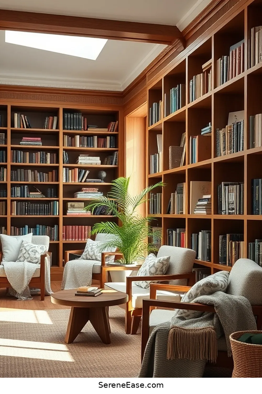 18 Ways to Achieve Monochromatic Scandinavian Style in a Library 3 Incorporate Natural Materials for 18 Ways to Achieve Monochromatic Scandinavian Style in a Library