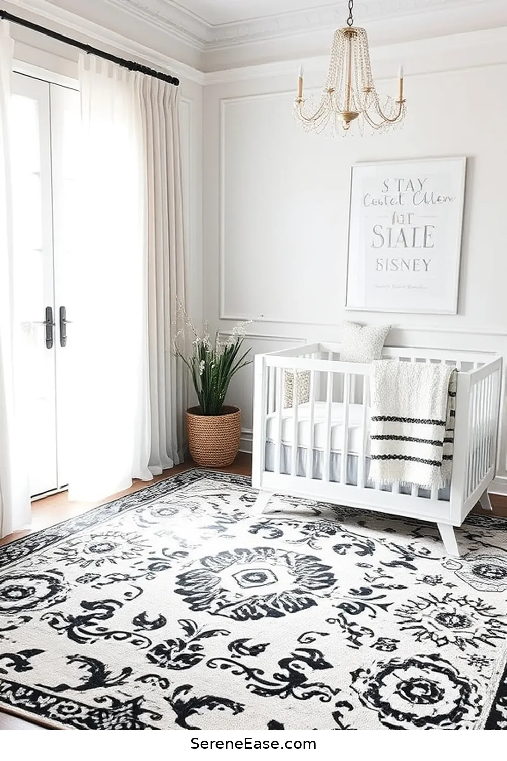18 Ways to Create a Black and White Coastal Style Nursery 12 Choose a Coastal Rug for 18 Ways to Create a Black and White Coastal Style Nursery