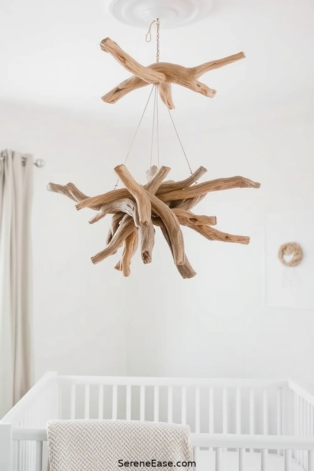18 Ways to Create a Black and White Coastal Style Nursery 14 Hang Driftwood Decor for 18 Ways to Create a Black and White Coastal Style Nursery