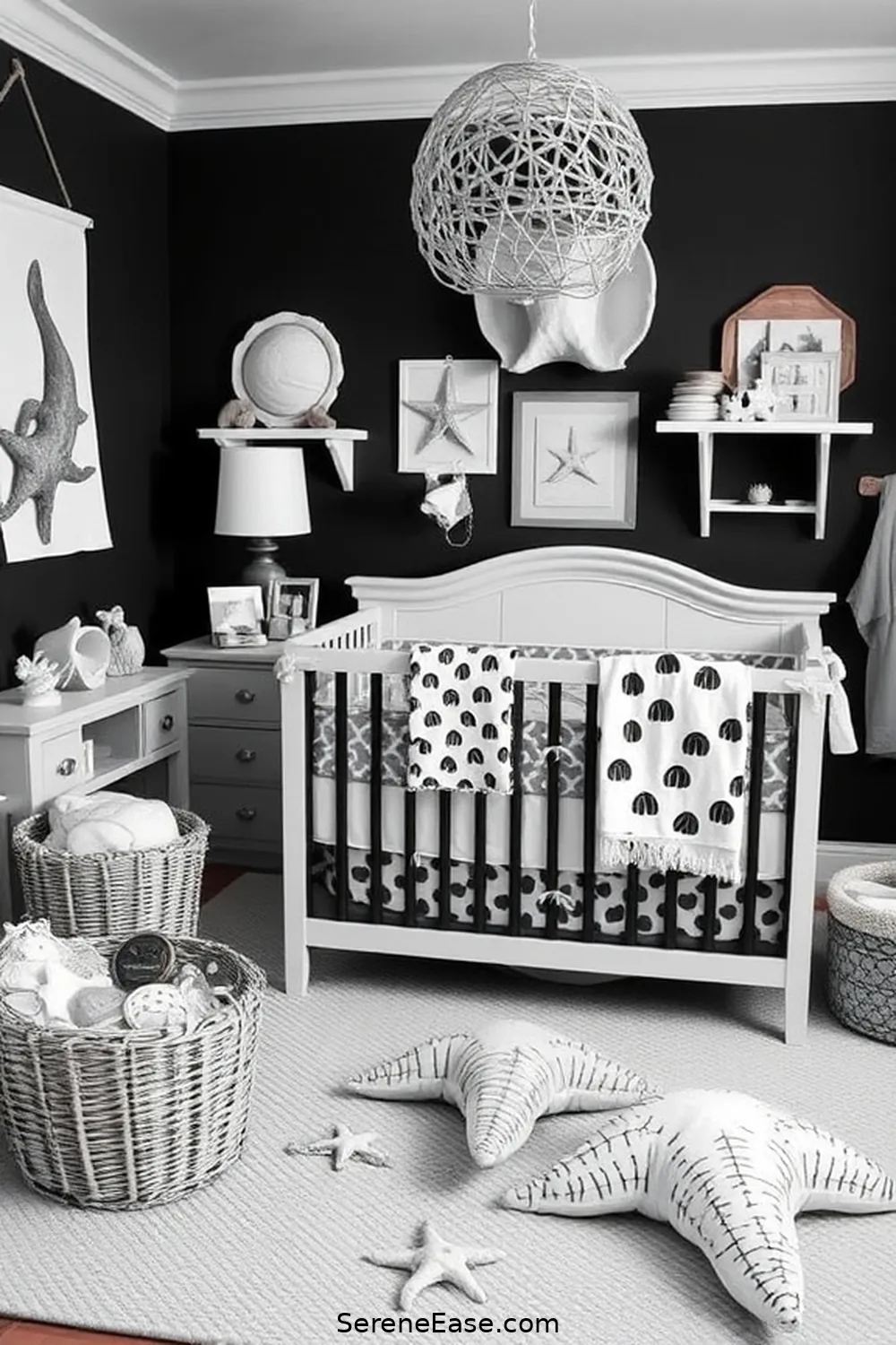 18 Ways to Create a Black and White Coastal Style Nursery 9 Incorporate Beach-Themed Accessories for 18 Ways to Create a Black and White Coastal Style Nursery