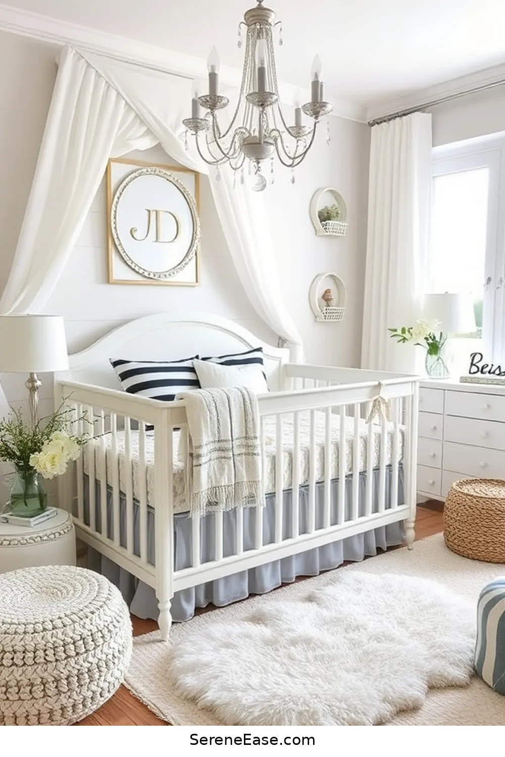 18 Ways to Create a Black and White Coastal Style Nursery 3 Opt for Striped Bedding for 18 Ways to Create a Black and White Coastal Style Nursery