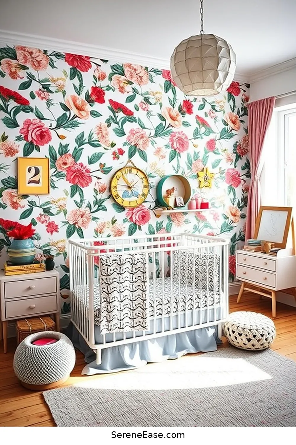 18 Ways to Create a Bold and Bright Scandinavian Style Nursery 10 Design a Feature Wall With Wallpaper for 18 Ways to Create a Bold and Bright Scandinavian Style Nursery