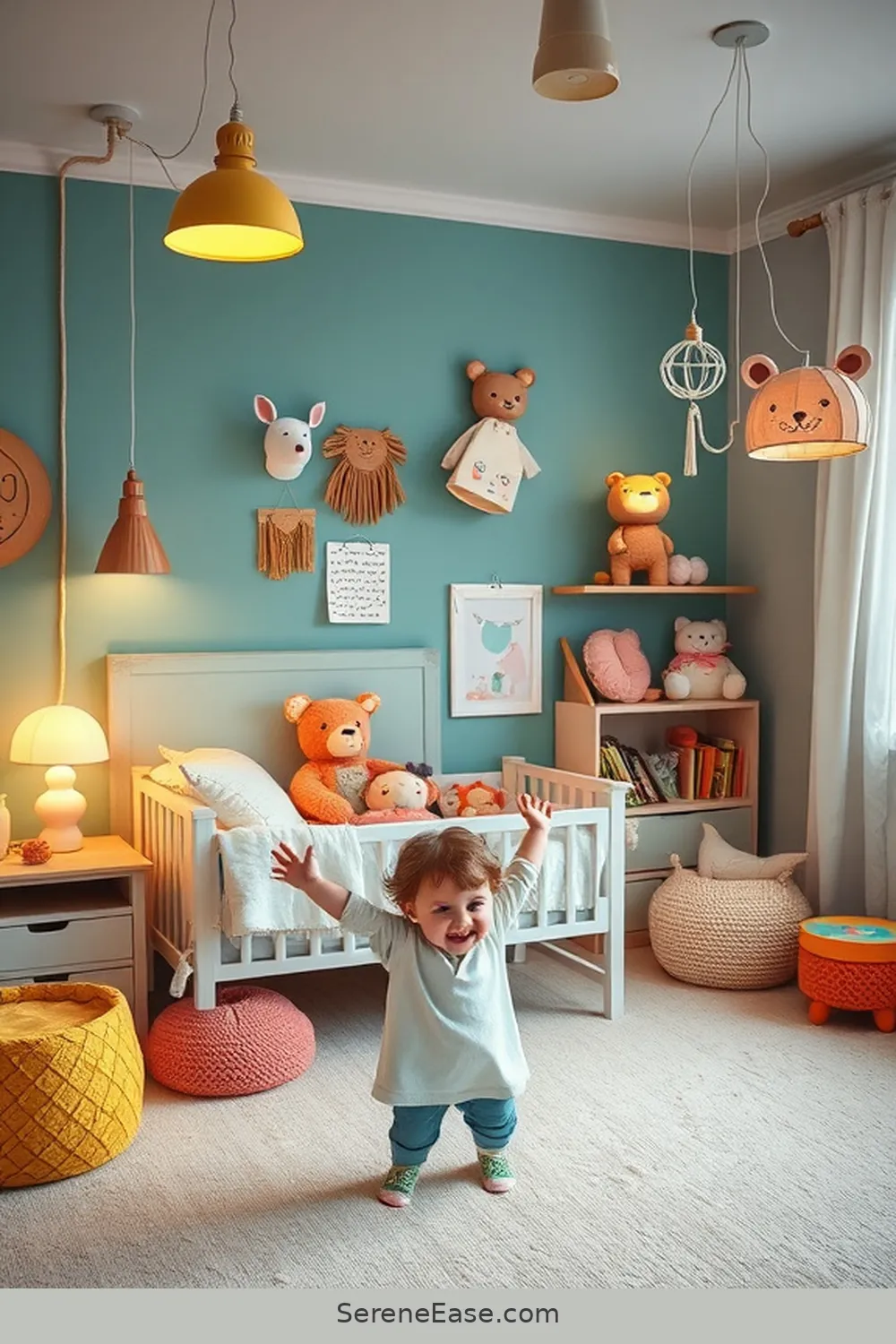 18 Ways to Create a Bold and Bright Scandinavian Style Nursery 9 Integrate Whimsical Lighting Fixtures for 18 Ways to Create a Bold and Bright Scandinavian Style Nursery