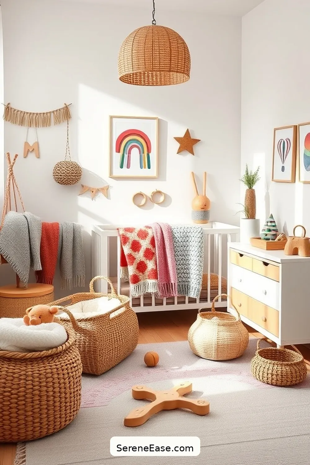 18 Ways to Create a Bold and Bright Scandinavian Style Nursery 11 Mix and Match Textures for Depth for 18 Ways to Create a Bold and Bright Scandinavian Style Nursery