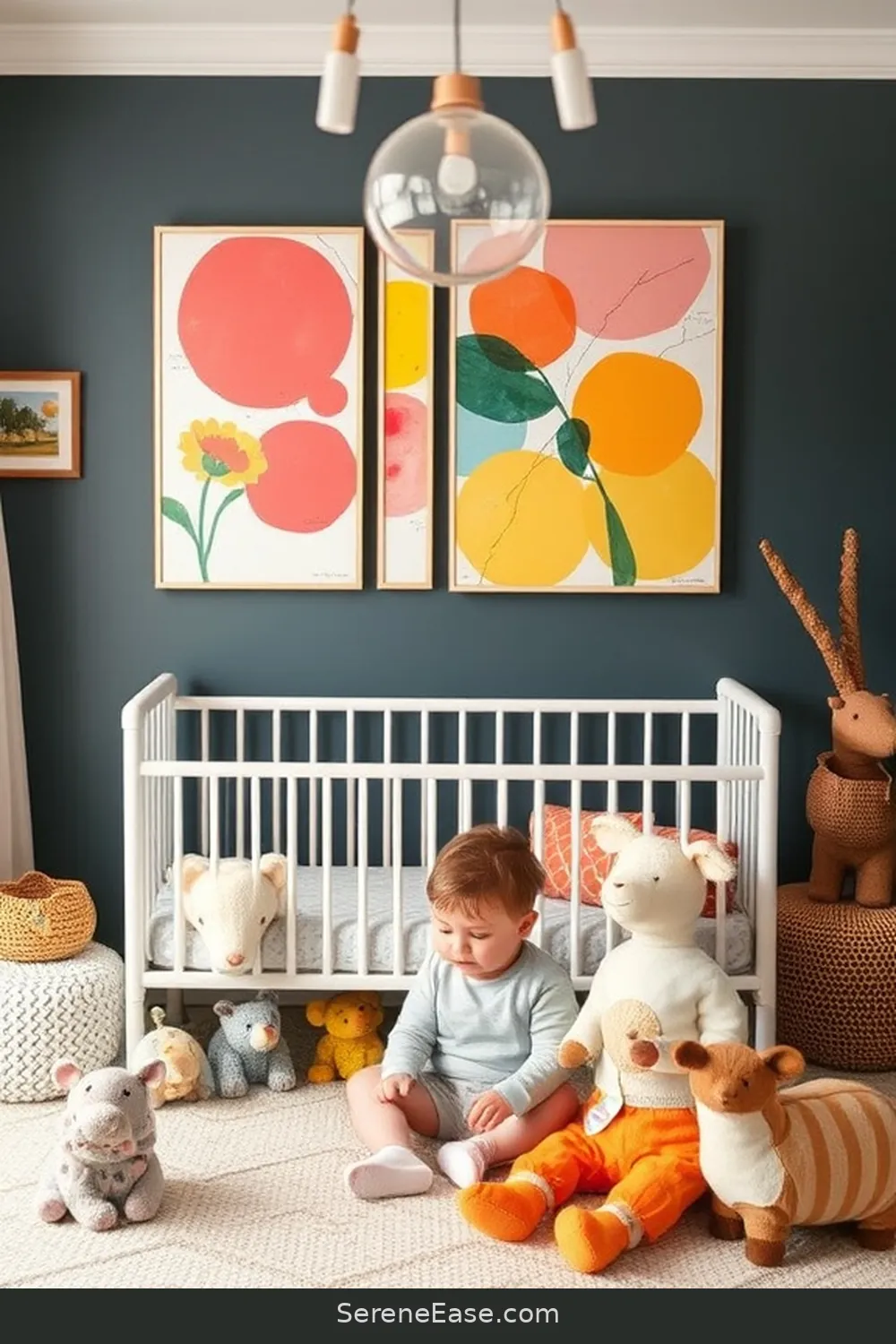 18 Ways to Create a Bold and Bright Scandinavian Style Nursery 5 Use Bright Artwork to Spark Imagination for 18 Ways to Create a Bold and Bright Scandinavian Style Nursery