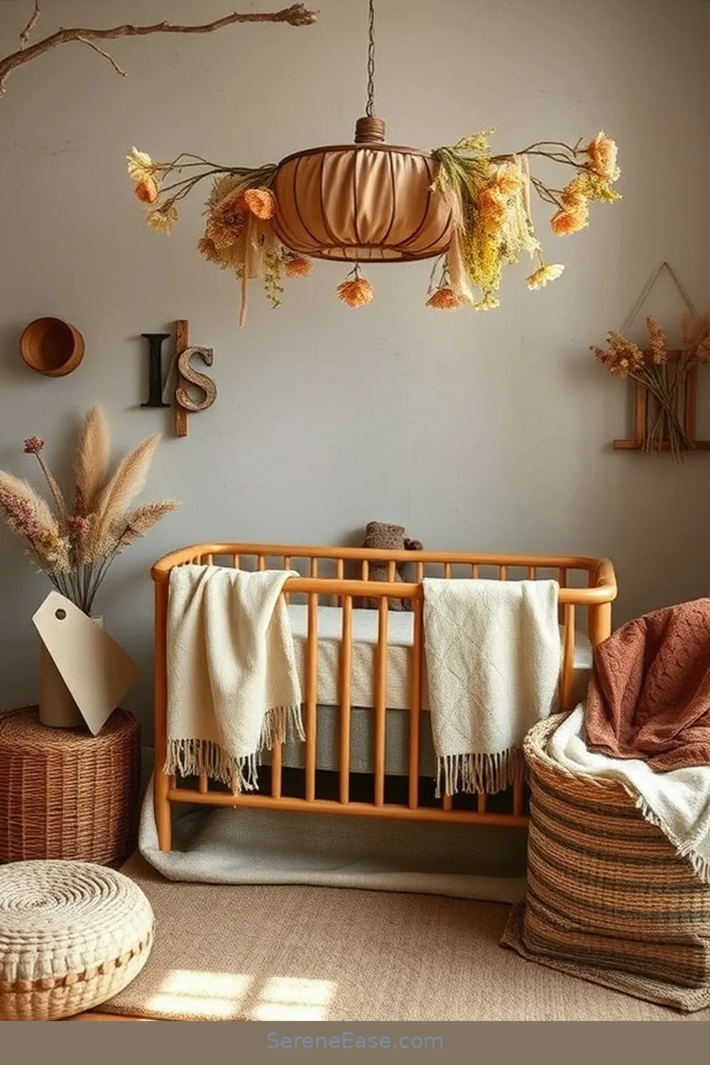 18 Ways to Incorporate Earth Tones in Rustic Nursery Style 12 Decorate With Dried Flowers for 18 Ways to Incorporate Earth Tones in Rustic Nursery Style