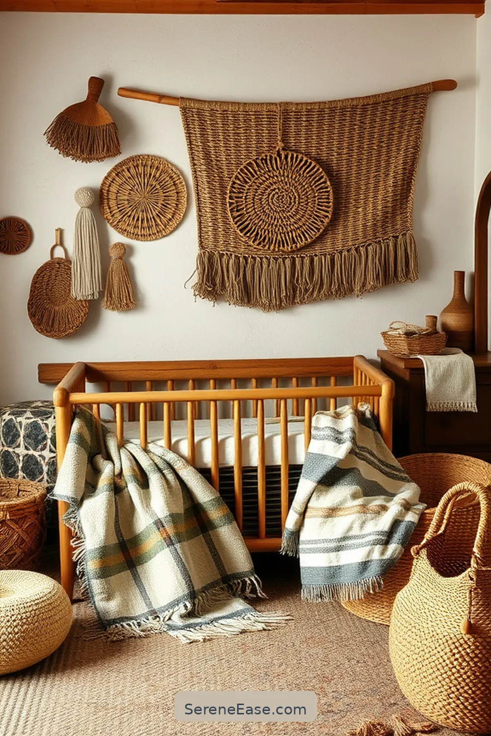 18 Ways to Incorporate Earth Tones in Rustic Nursery Style 4 Incorporate Woven Textiles for 18 Ways to Incorporate Earth Tones in Rustic Nursery Style