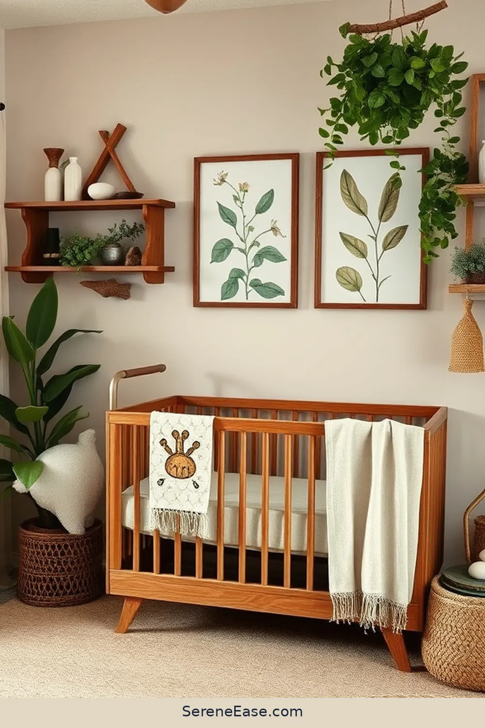 18 Ways to Incorporate Earth Tones in Rustic Nursery Style 7 Introduce Botanical Prints for 18 Ways to Incorporate Earth Tones in Rustic Nursery Style