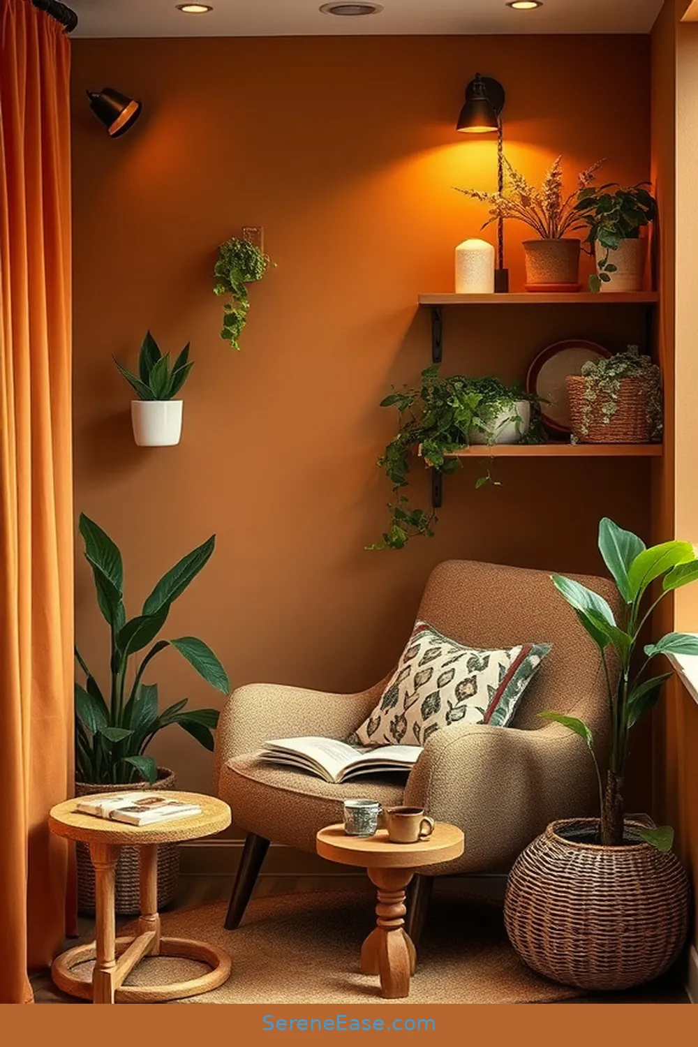 Create a Reading Nook With Earthy Colors for 18 Ways to Incorporate Earth Tones in a Mid-Century Modern Library Style