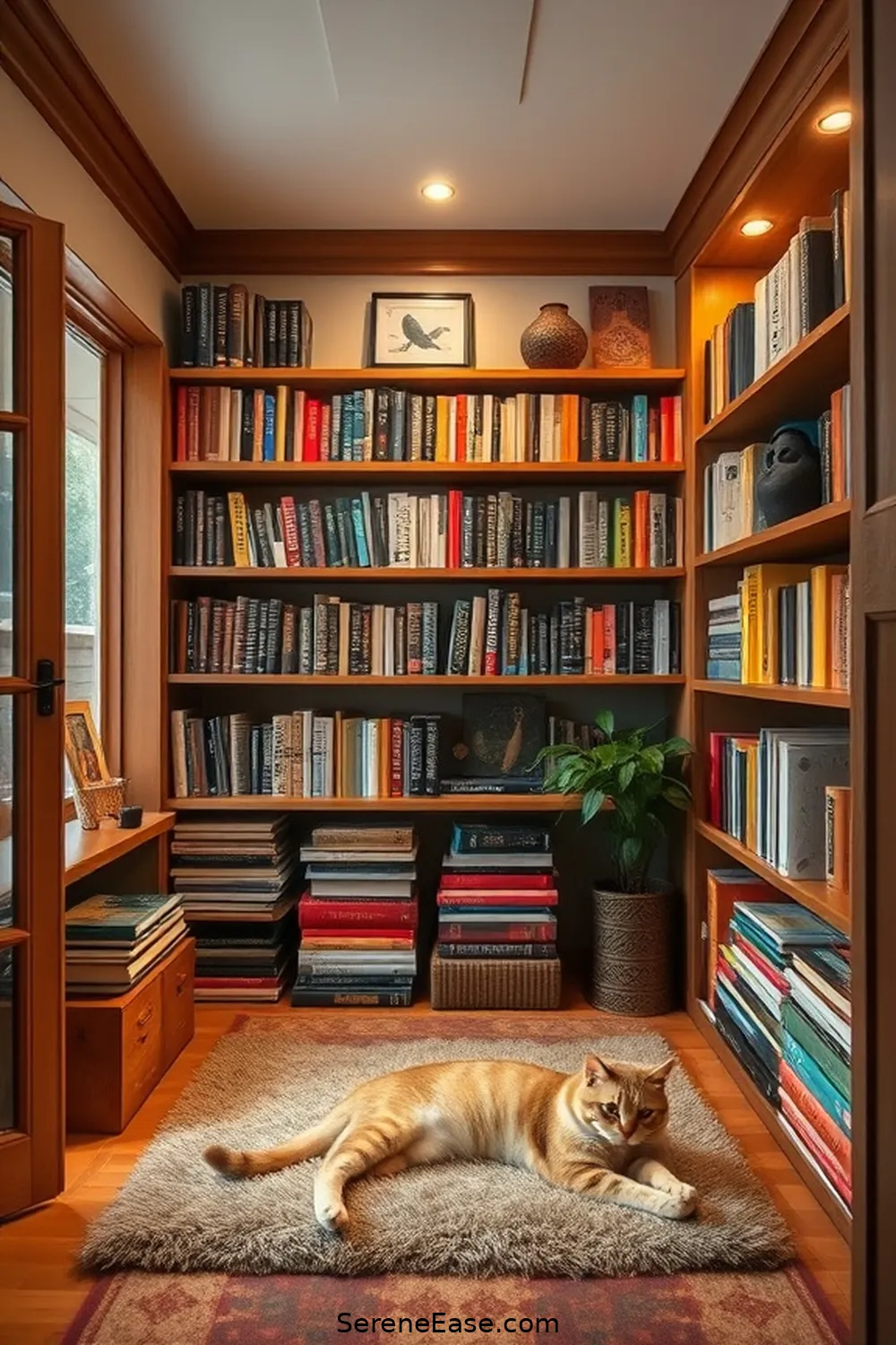 Curate a Collection of Earthy Books and Magazines for 18 Ways to Incorporate Earth Tones in a Mid-Century Modern Library Style