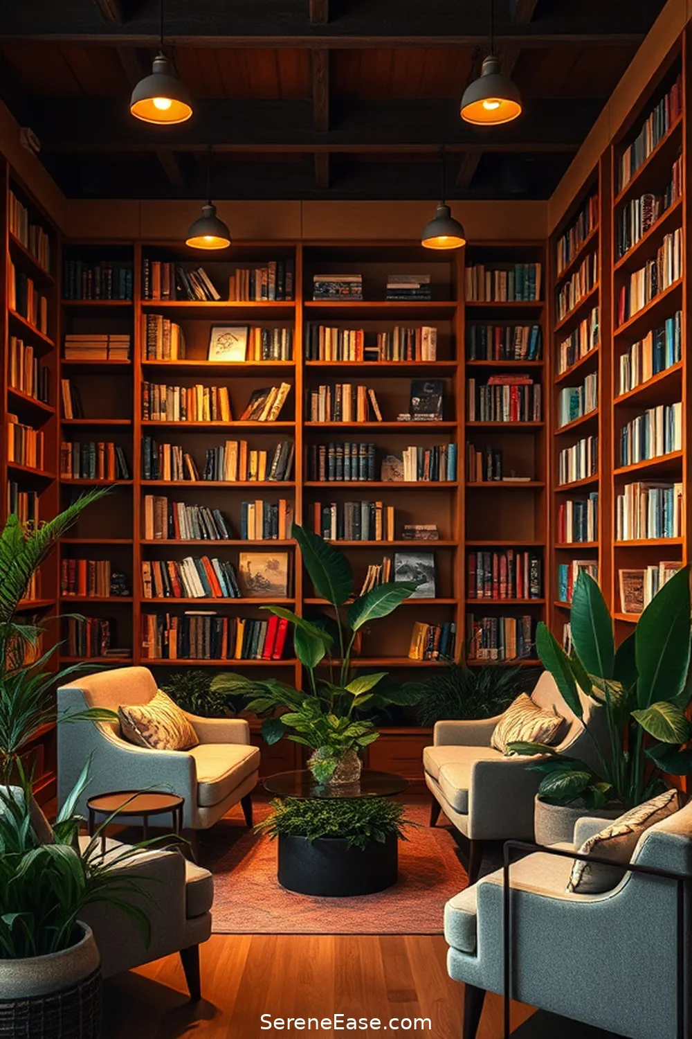 Use Warm Lighting Fixtures for 18 Ways to Incorporate Earth Tones in a Mid-Century Modern Library Style
