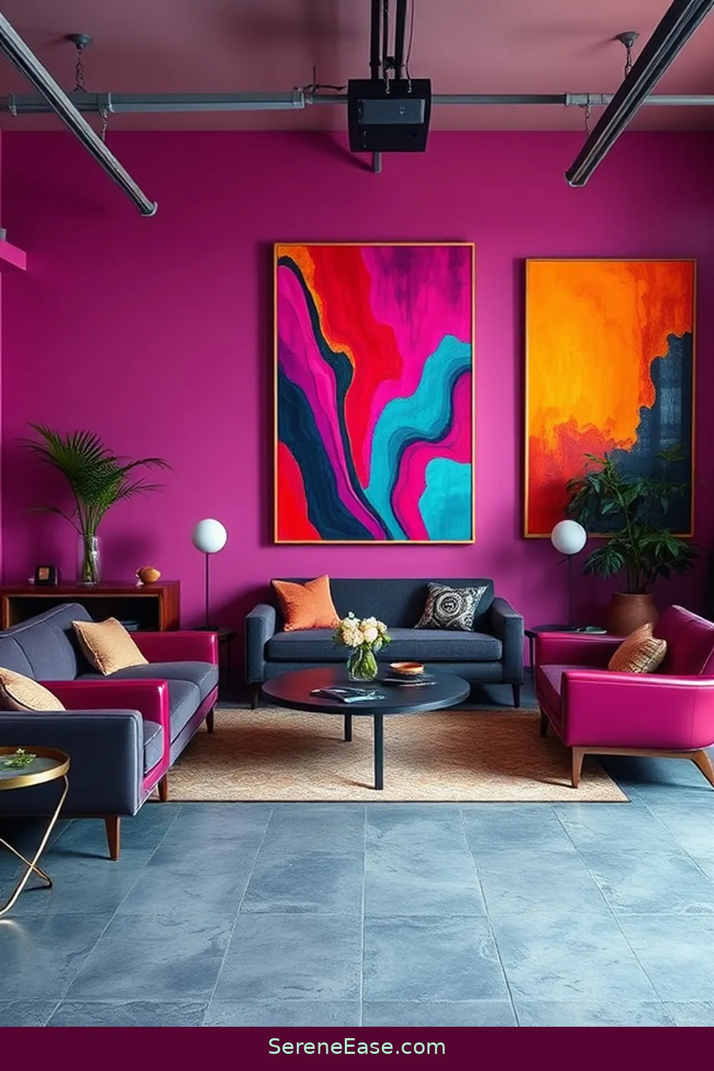 18 Ways to Incorporate Jewel Tones in Mid-Century Modern Style Garages 9 Decorate With Jewel Tone Artwork for 18 Ways to Incorporate Jewel Tones in Mid-Century Modern Style Garages