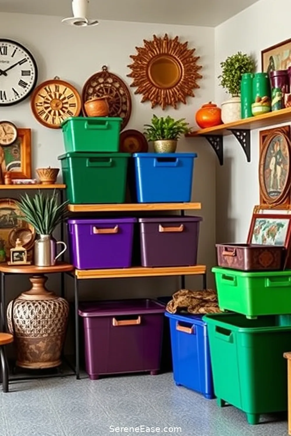 18 Ways to Incorporate Jewel Tones in Mid-Century Modern Style Garages 17 Decorate With Stylish Jewel Tone Bins for 18 Ways to Incorporate Jewel Tones in Mid-Century Modern Style Garages