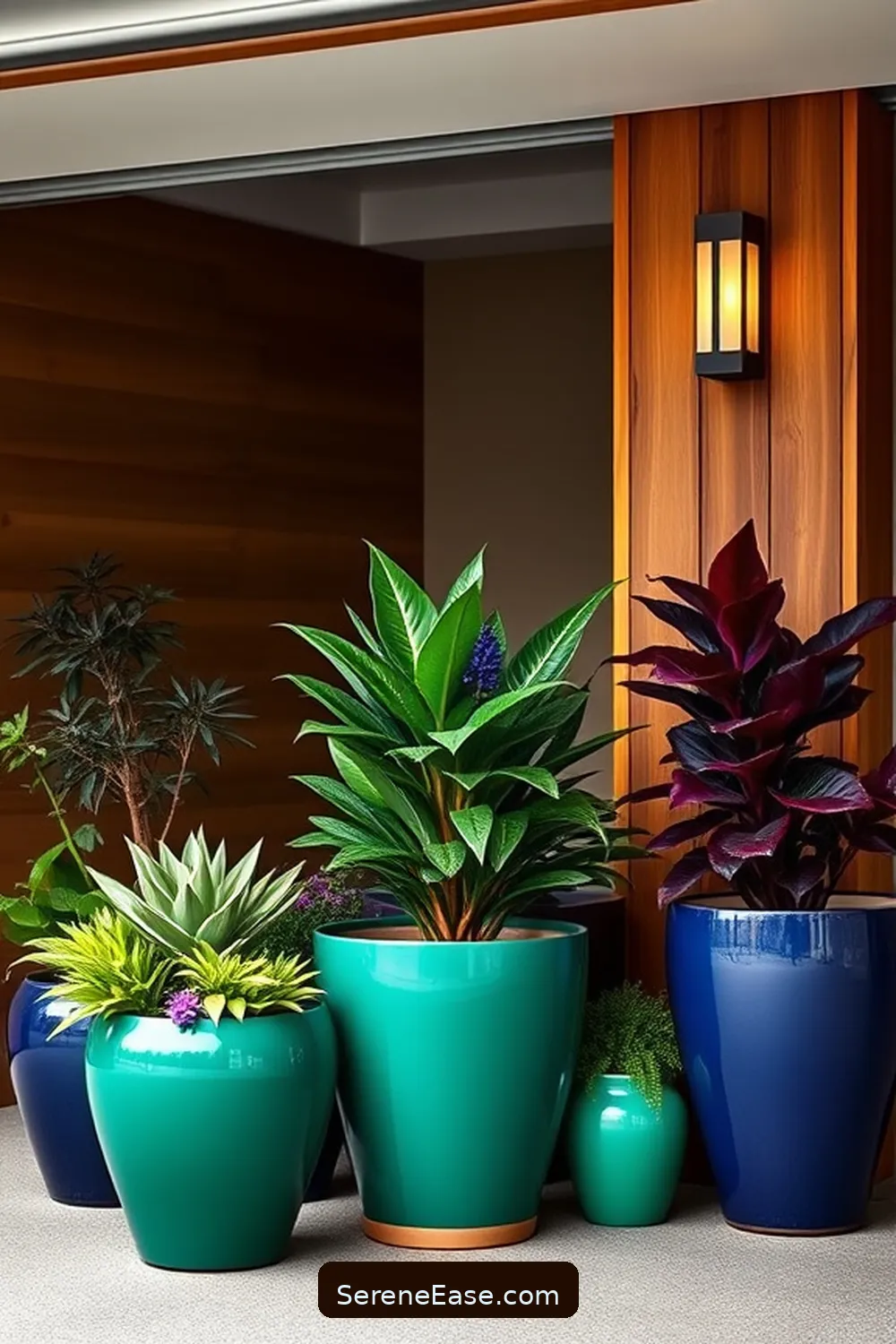 18 Ways to Incorporate Jewel Tones in Mid-Century Modern Style Garages 12 Incorporate Jewel Tone Planters for 18 Ways to Incorporate Jewel Tones in Mid-Century Modern Style Garages