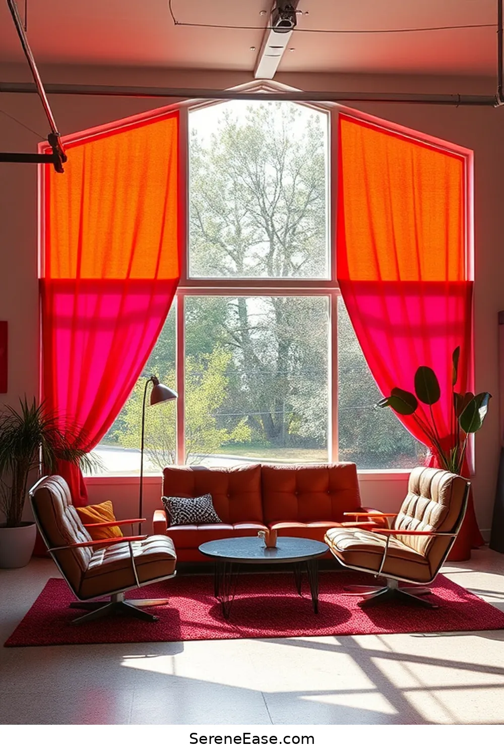 18 Ways to Incorporate Jewel Tones in Mid-Century Modern Style Garages 10 Utilize Bright Window Treatments for 18 Ways to Incorporate Jewel Tones in Mid-Century Modern Style Garages