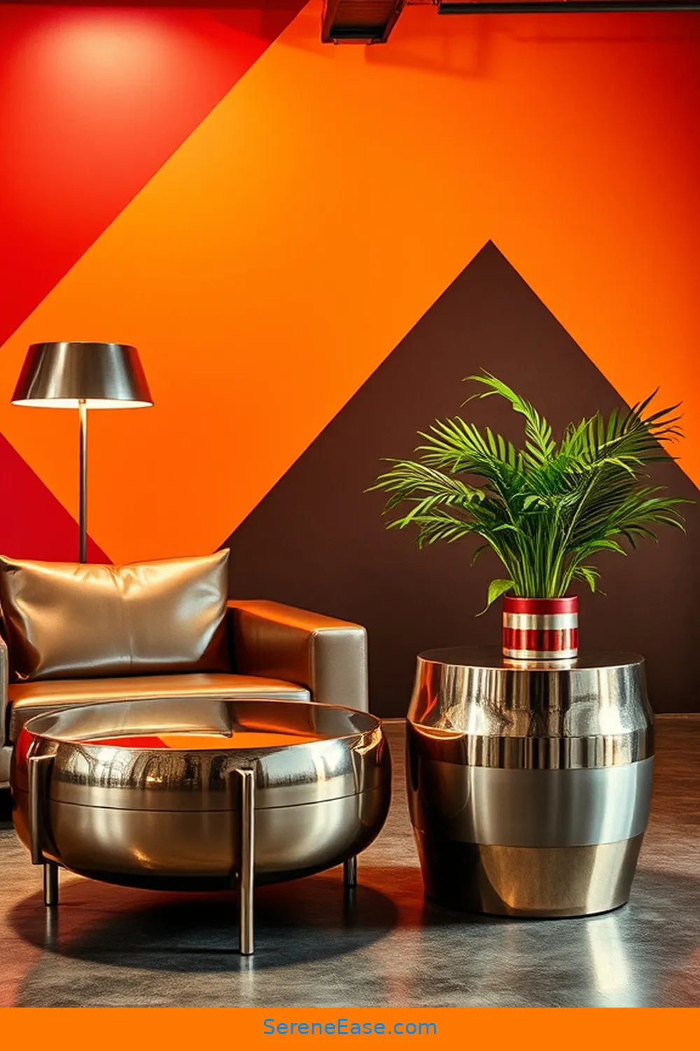 18 Ways to Incorporate Metallic Accents in Mid-Century Modern Style Garage 5 Accent Furniture With Metallic Finishes for 18 Ways to Incorporate Metallic Accents in Mid-Century Modern Style Garage