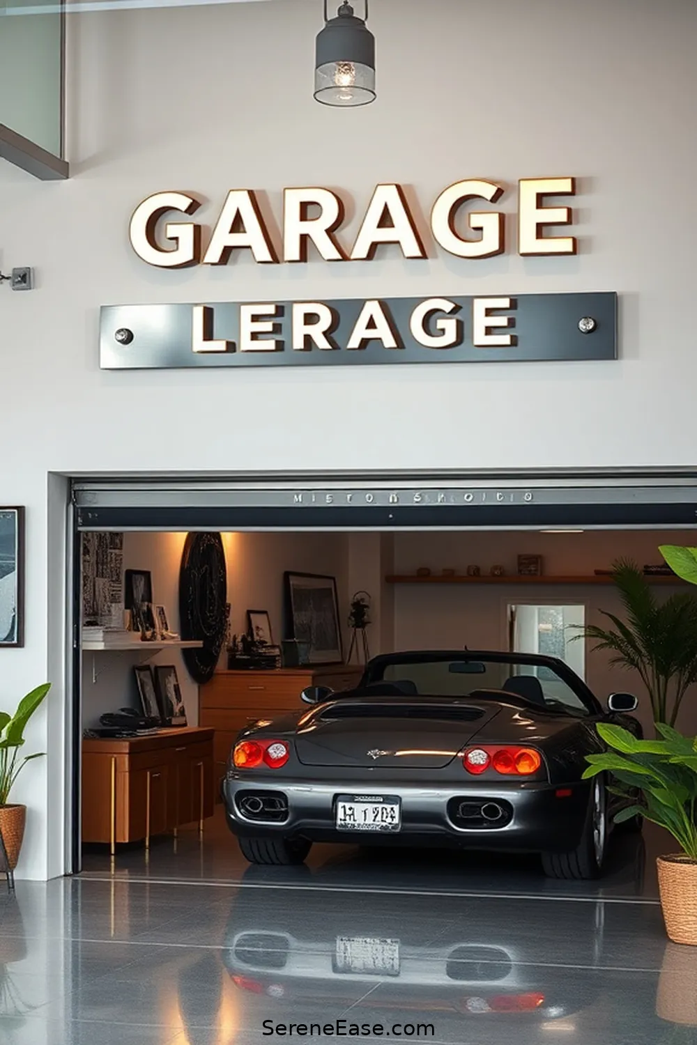 18 Ways to Incorporate Metallic Accents in Mid-Century Modern Style Garage 11 Customized Metallic Signs for 18 Ways to Incorporate Metallic Accents in Mid-Century Modern Style Garage