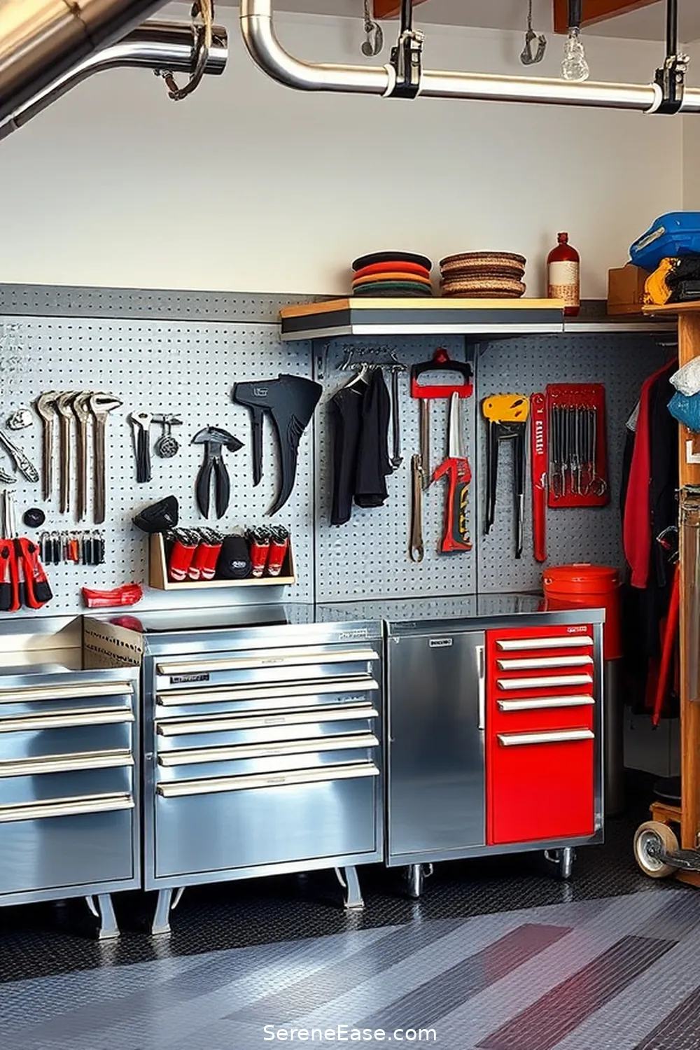 18 Ways to Incorporate Metallic Accents in Mid-Century Modern Style Garage 10 Metallic Tool Storage Solutions for 18 Ways to Incorporate Metallic Accents in Mid-Century Modern Style Garage