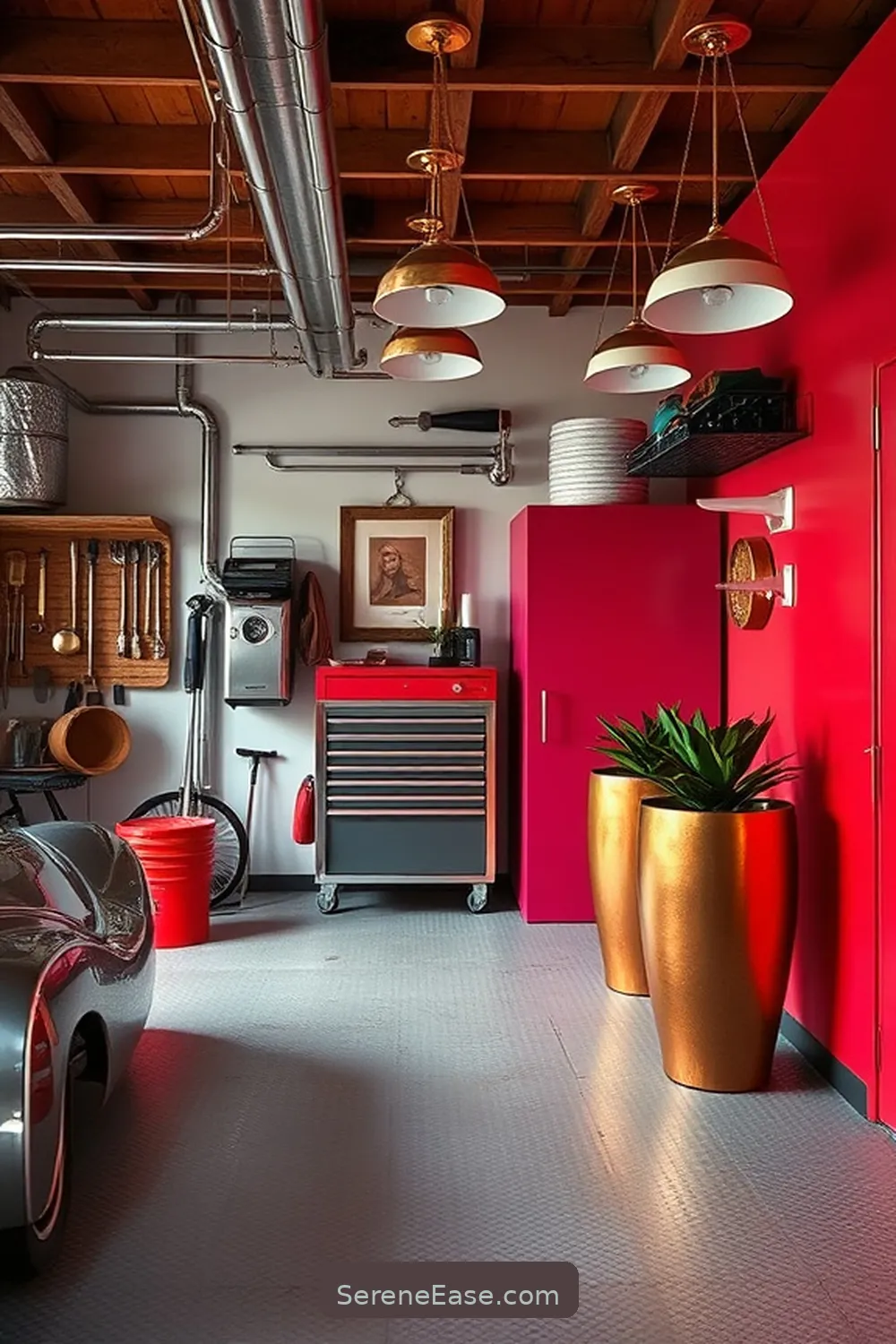 18 Ways to Incorporate Metallic Accents in Mid-Century Modern Style Garage 16 Mixing Metals for a Layered Look for 18 Ways to Incorporate Metallic Accents in Mid-Century Modern Style Garage