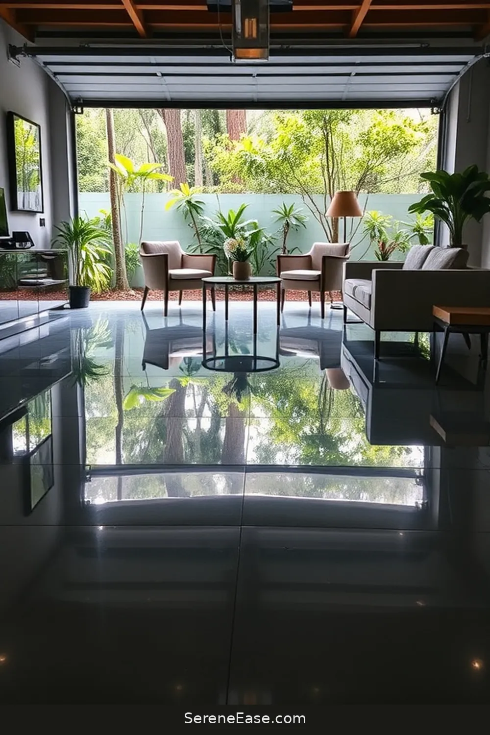 18 Ways to Incorporate Metallic Accents in Mid-Century Modern Style Garage 8 Reflective Surfaces in Flooring for 18 Ways to Incorporate Metallic Accents in Mid-Century Modern Style Garage