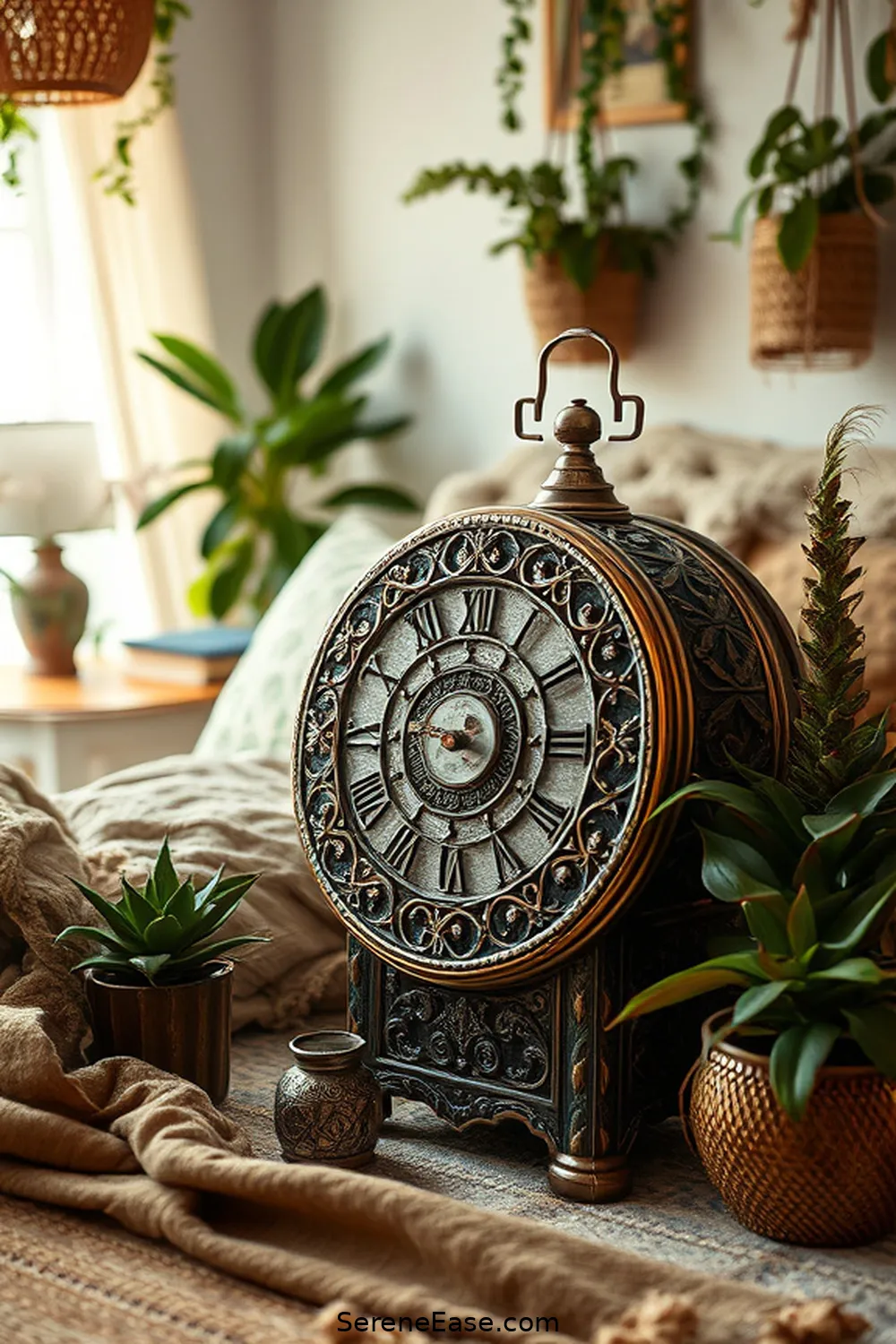 18 Ways to Incorporate Metallic Accents in Your Bohemian Bedroom Style 18 Eye-Catching Metallic Clocks for 18 Ways to Incorporate Metallic Accents in Your Bohemian Bedroom Style