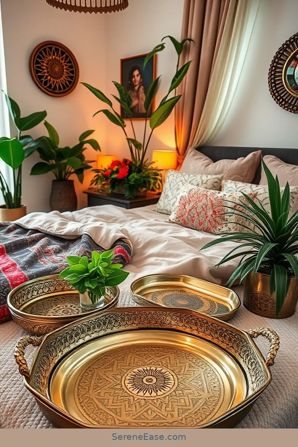 18 Ways to Incorporate Metallic Accents in Your Bohemian Bedroom Style 15 Stylish Metallic Trays for 18 Ways to Incorporate Metallic Accents in Your Bohemian Bedroom Style