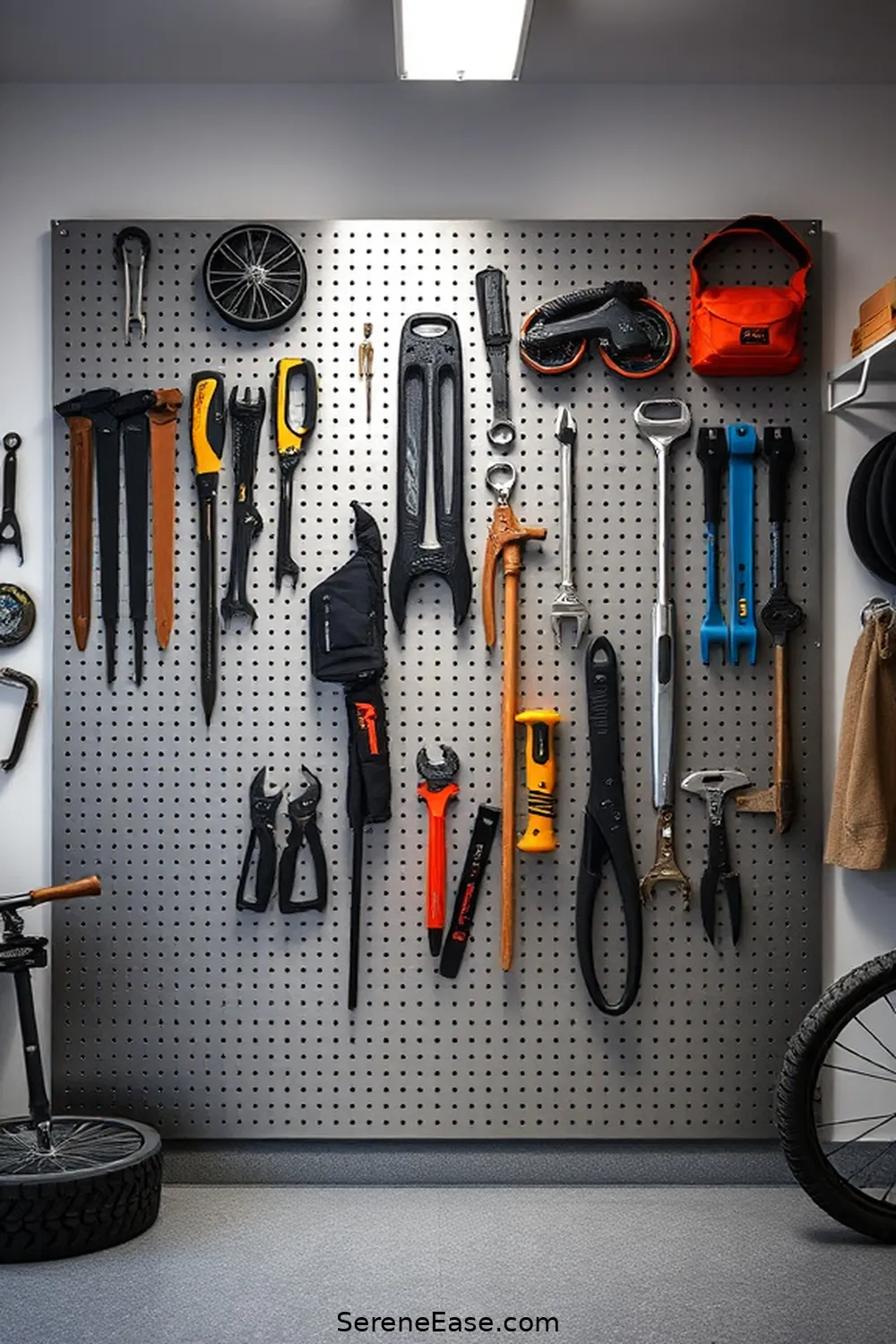 18 Ways to Incorporate Metallic Accents in Your Scandinavian Garage Style 8 Hang a Metallic Pegboard for Tools for 18 Ways to Incorporate Metallic Accents in Your Scandinavian Garage Style