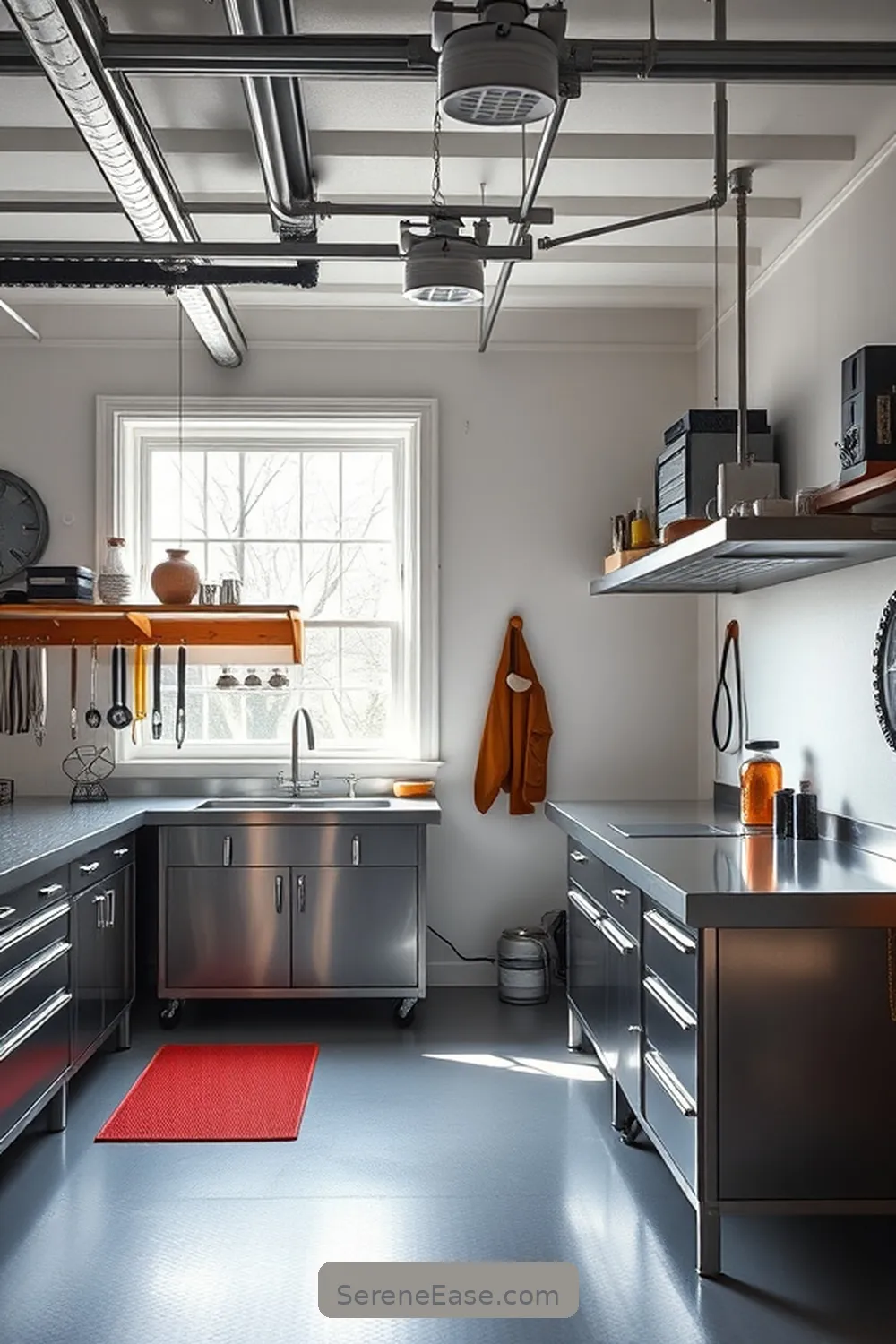 18 Ways to Incorporate Metallic Accents in Your Scandinavian Garage Style 9 Opt for Stainless Steel Workbenches for 18 Ways to Incorporate Metallic Accents in Your Scandinavian Garage Style
