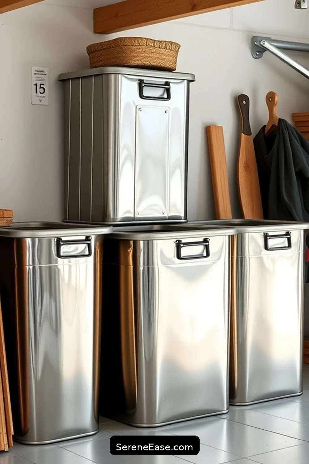 18 Ways to Incorporate Metallic Accents in Your Scandinavian Garage Style 7 Utilize Metallic Storage Bins and Boxes for 18 Ways to Incorporate Metallic Accents in Your Scandinavian Garage Style