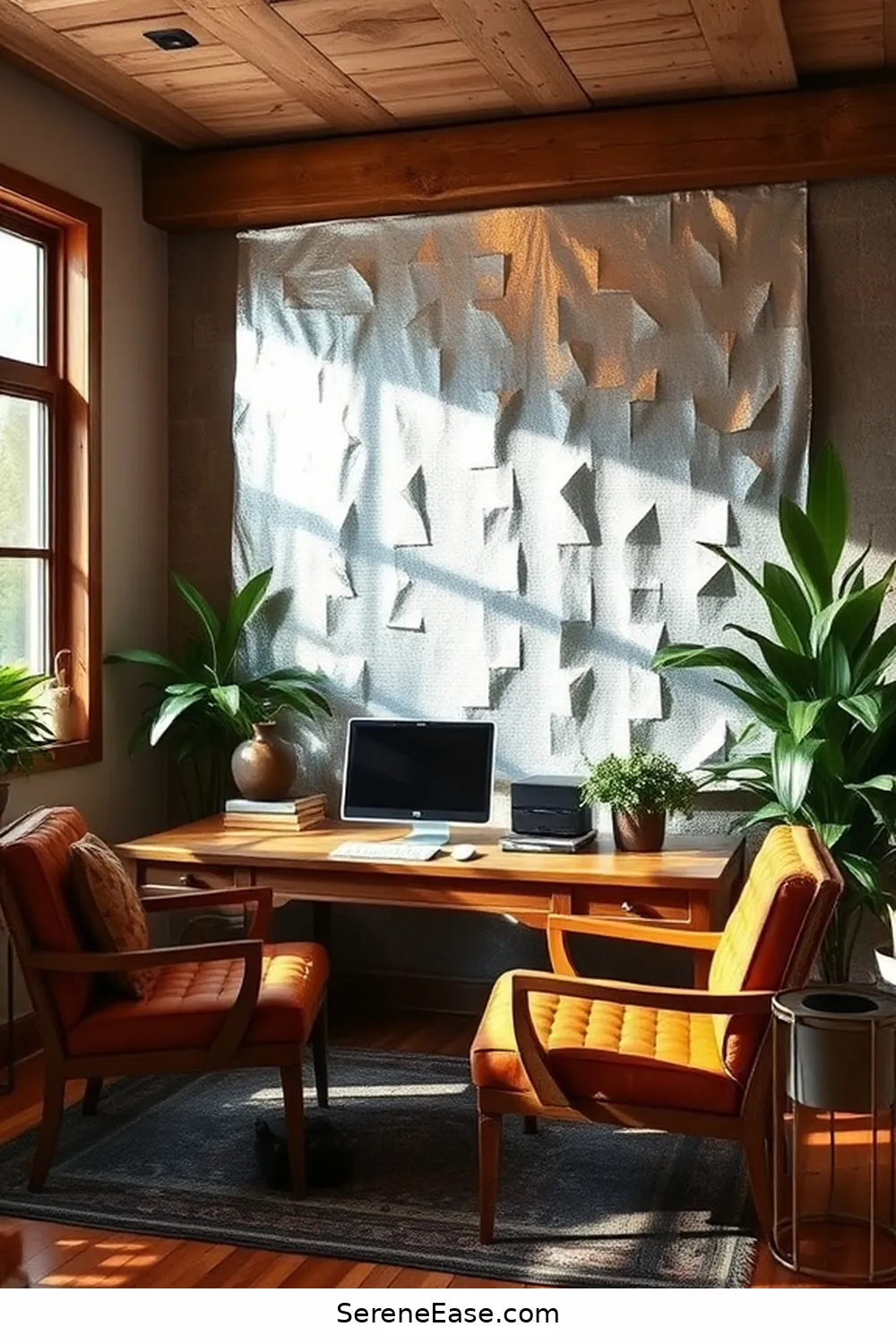 Use Metallic Paint for Accent Walls for 18 Ways to Incorporate Metallic Accents in a Rustic Home Office Style