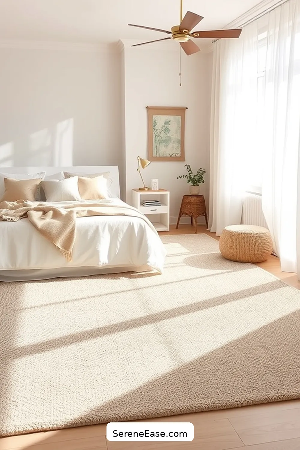 18 Ways to Incorporate Neutral Tones in Coastal Bedroom Style 7 Utilize Light-Colored Rugs for 18 Ways to Incorporate Neutral Tones in Coastal Bedroom Style