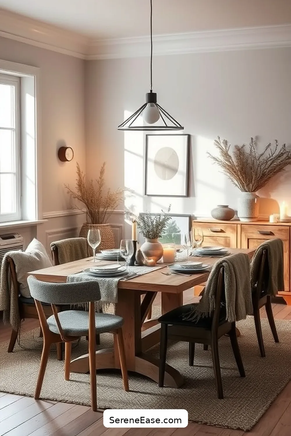 18 Ways to Incorporate Neutral Tones in Scandinavian Style Dining Rooms 19 Create a Cozy Atmosphere With Candles for 18 Ways to Incorporate Neutral Tones in Scandinavian Style Dining Rooms