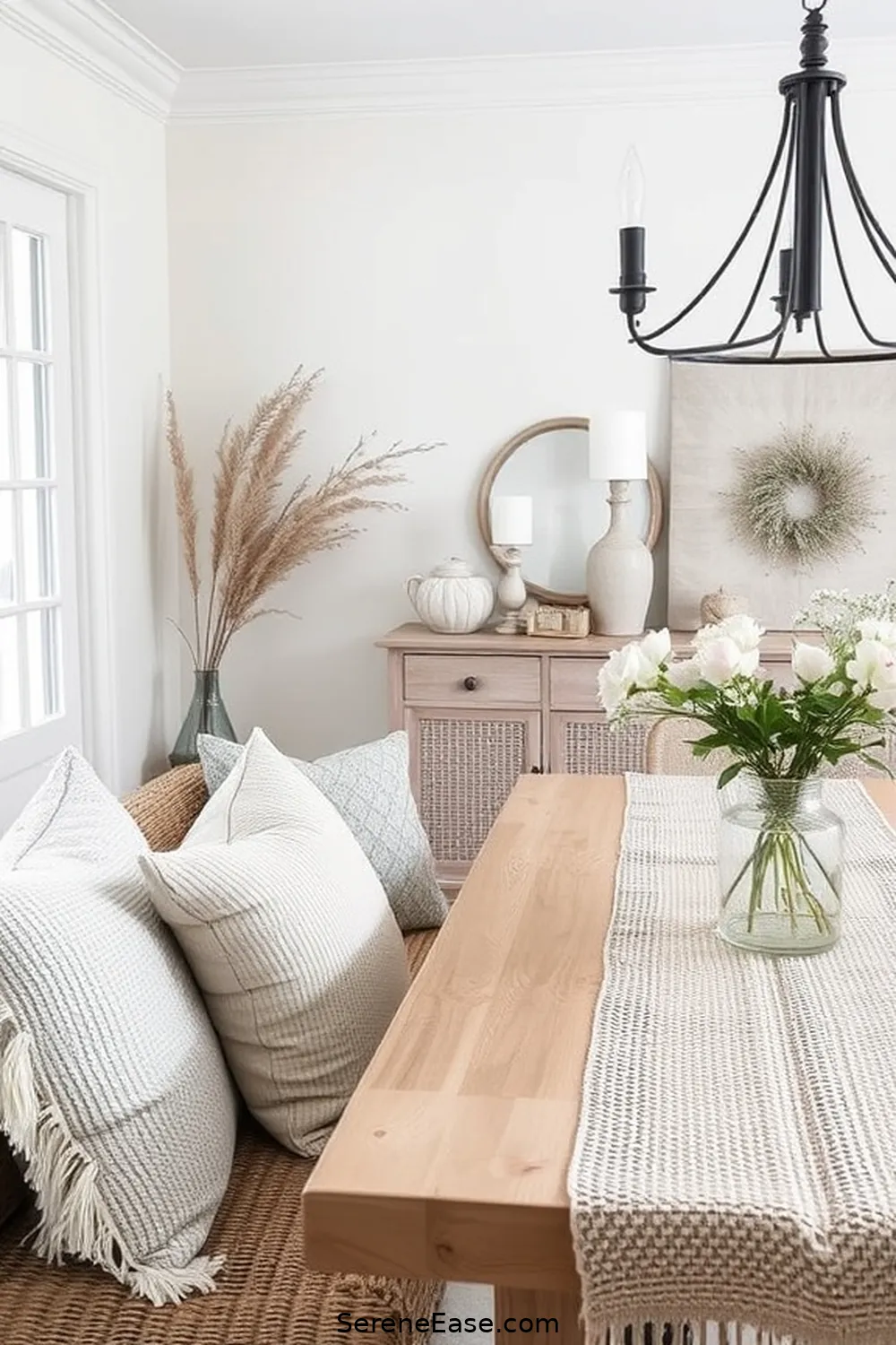 18 Ways to Incorporate Neutral Tones in Scandinavian Style Dining Rooms 4 Use Textured Fabrics for 18 Ways to Incorporate Neutral Tones in Scandinavian Style Dining Rooms