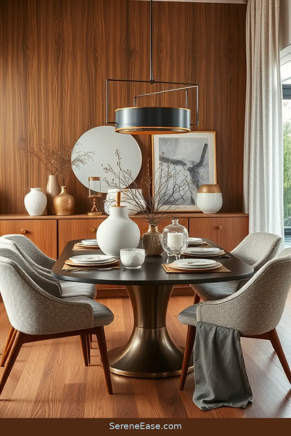 18 Ways to Incorporate Neutral Tones in Your Mid-Century Modern Dining Room Style 12 Choose Decorative Accessories in Complementary Shades for 18 Ways to Incorporate Neutral Tones in Your Mid-Century Modern Dining Room Style
