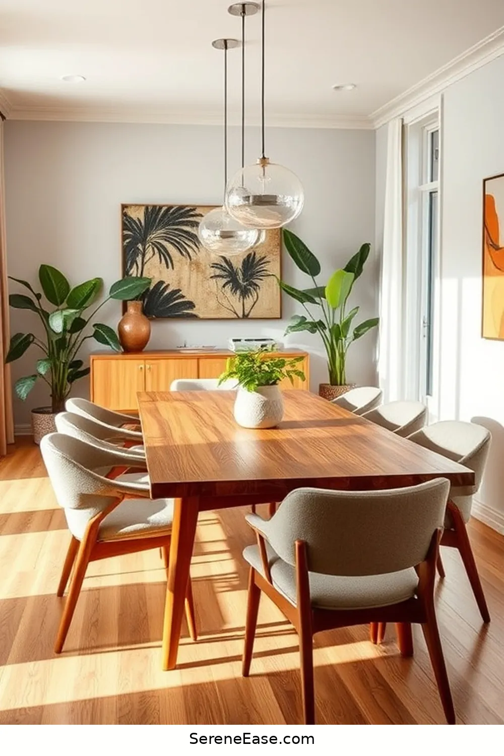 18 Ways to Incorporate Neutral Tones in Your Mid-Century Modern Dining Room Style 3 Opt for a Mid-Century Modern Dining Table in Warm Wood Tones for 18 Ways to Incorporate Neutral Tones in Your Mid-Century Modern Dining Room Style