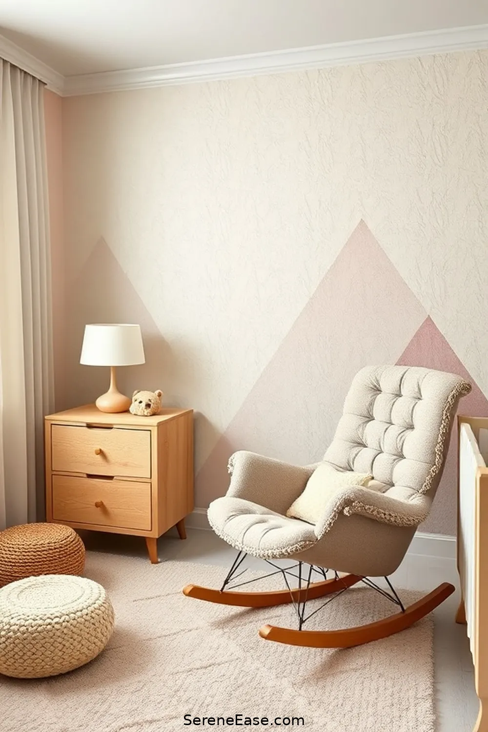 18 Ways to Incorporate Neutral Tones in a Mid-Century Modern Nursery Style 14 Create a Feature Wall With Subtle Patterns for 18 Ways to Incorporate Neutral Tones in a Mid-Century Modern Nursery Style