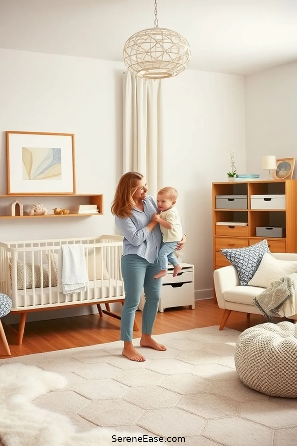 18 Ways to Incorporate Neutral Tones in a Mid-Century Modern Nursery Style 3 Opt for Mid-Century Modern Furniture for 18 Ways to Incorporate Neutral Tones in a Mid-Century Modern Nursery Style
