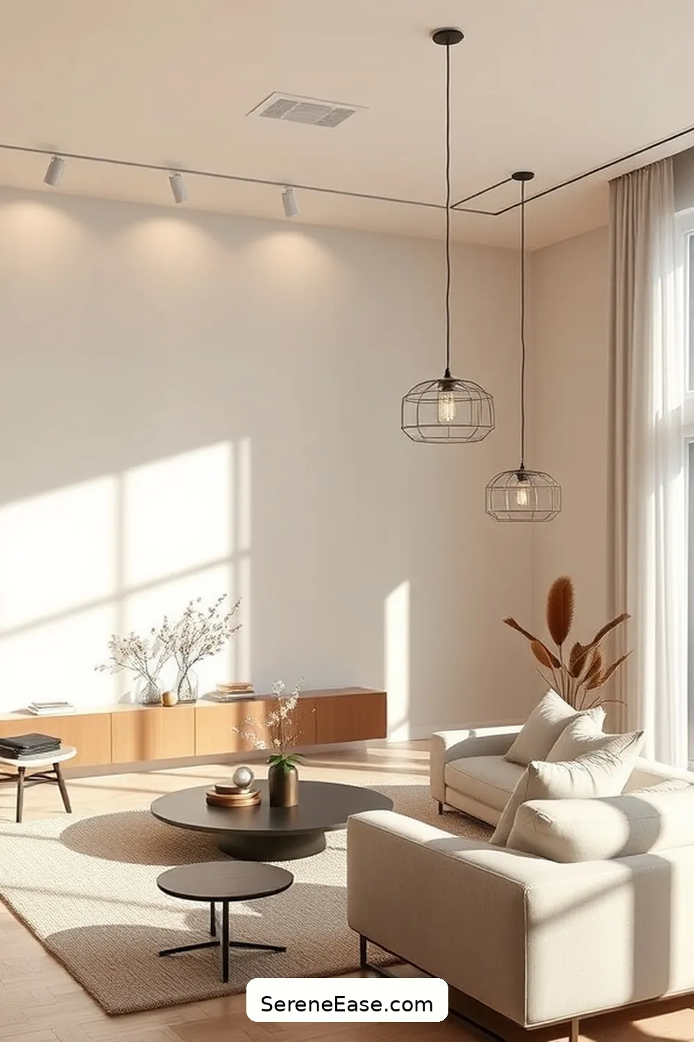18 Ways to Incorporate Neutral Tones in a Minimalist Living Room Style 6 Incorporate Layered Lighting for 18 Ways to Incorporate Neutral Tones in a Minimalist Living Room Style