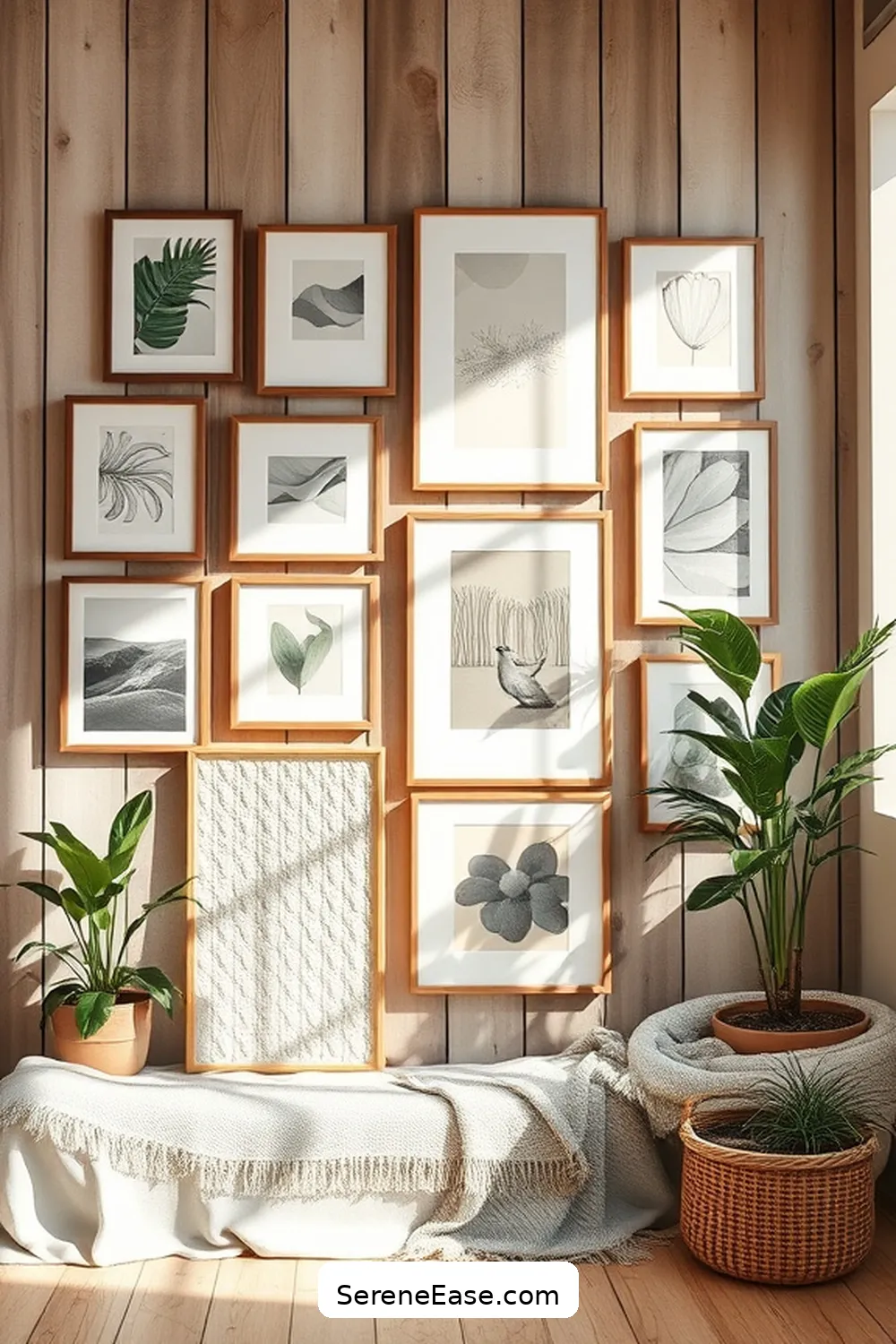 Create a Pastel Gallery Wall for 18 Ways to Incorporate Pastels Into Your Modern Farmhouse Office Style