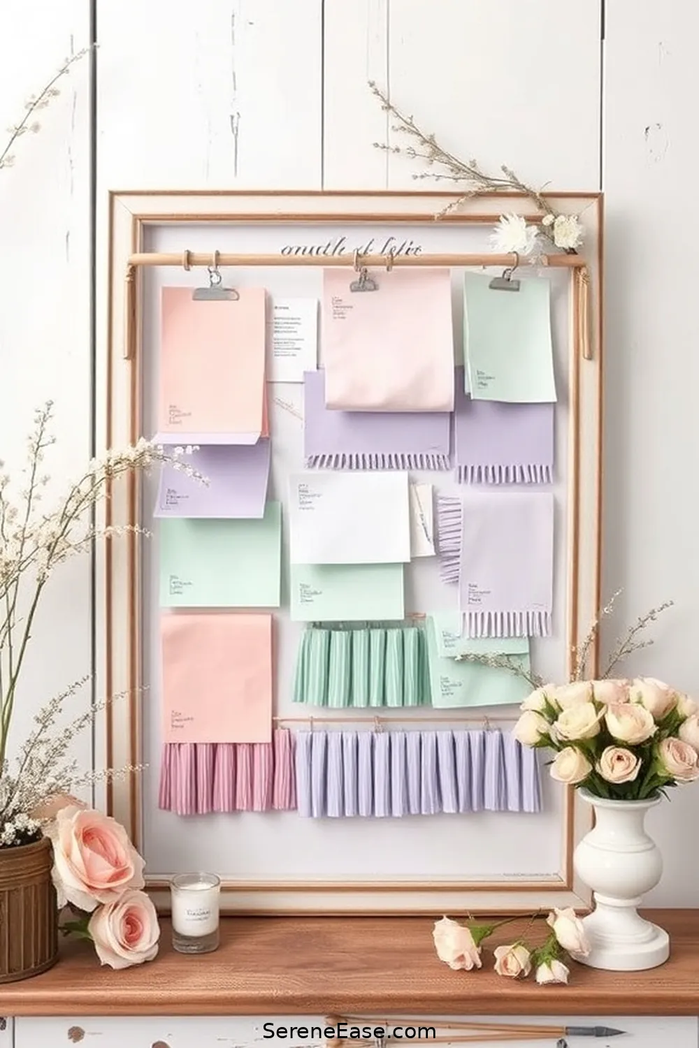Create a Pastel Inspiration Board for 18 Ways to Incorporate Pastels Into Your Modern Farmhouse Office Style