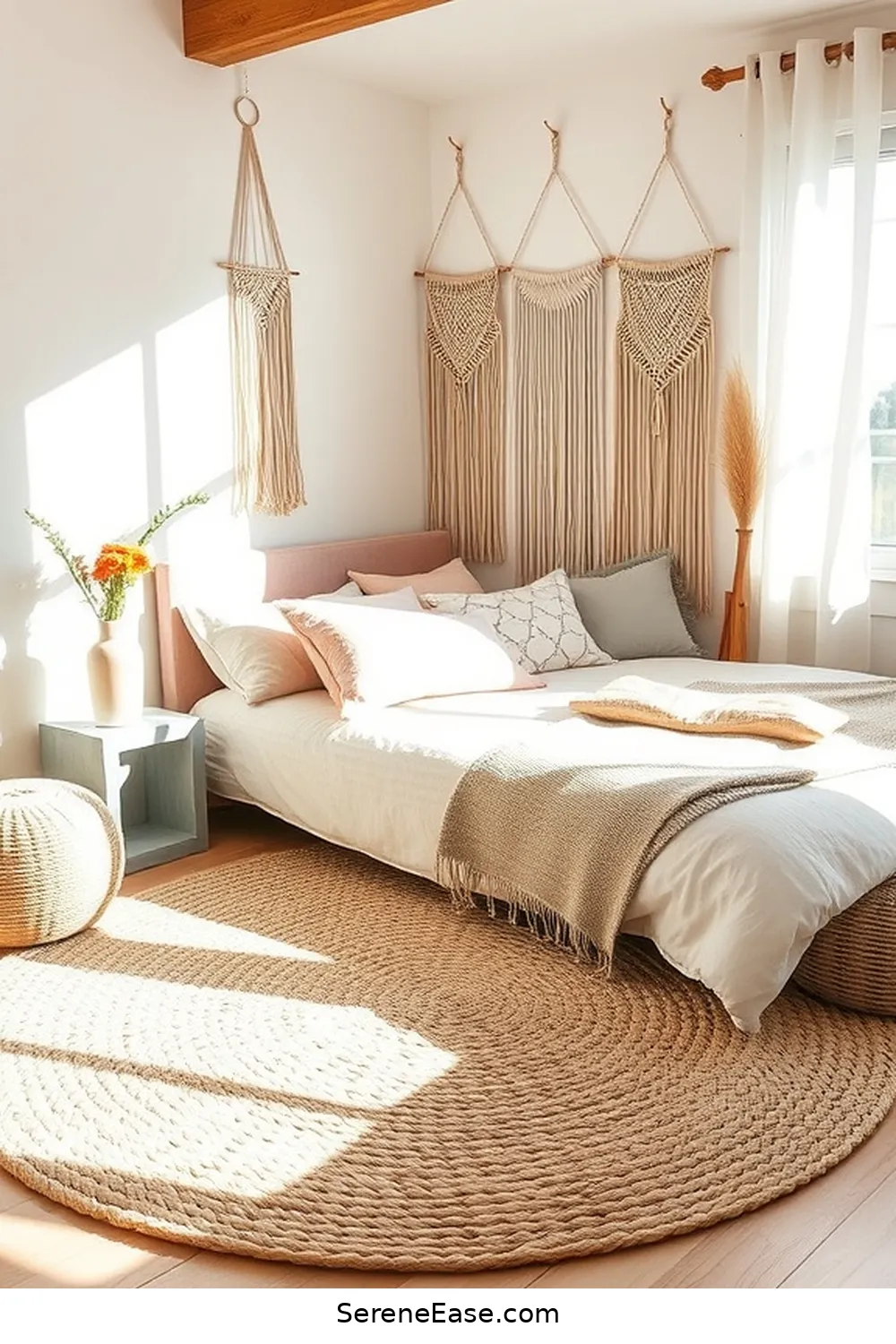 18 Ways to Incorporate Pastels in Bohemian Bedroom Style 13 Blend Pastels With Natural Textures for 18 Ways to Incorporate Pastels in Bohemian Bedroom Style