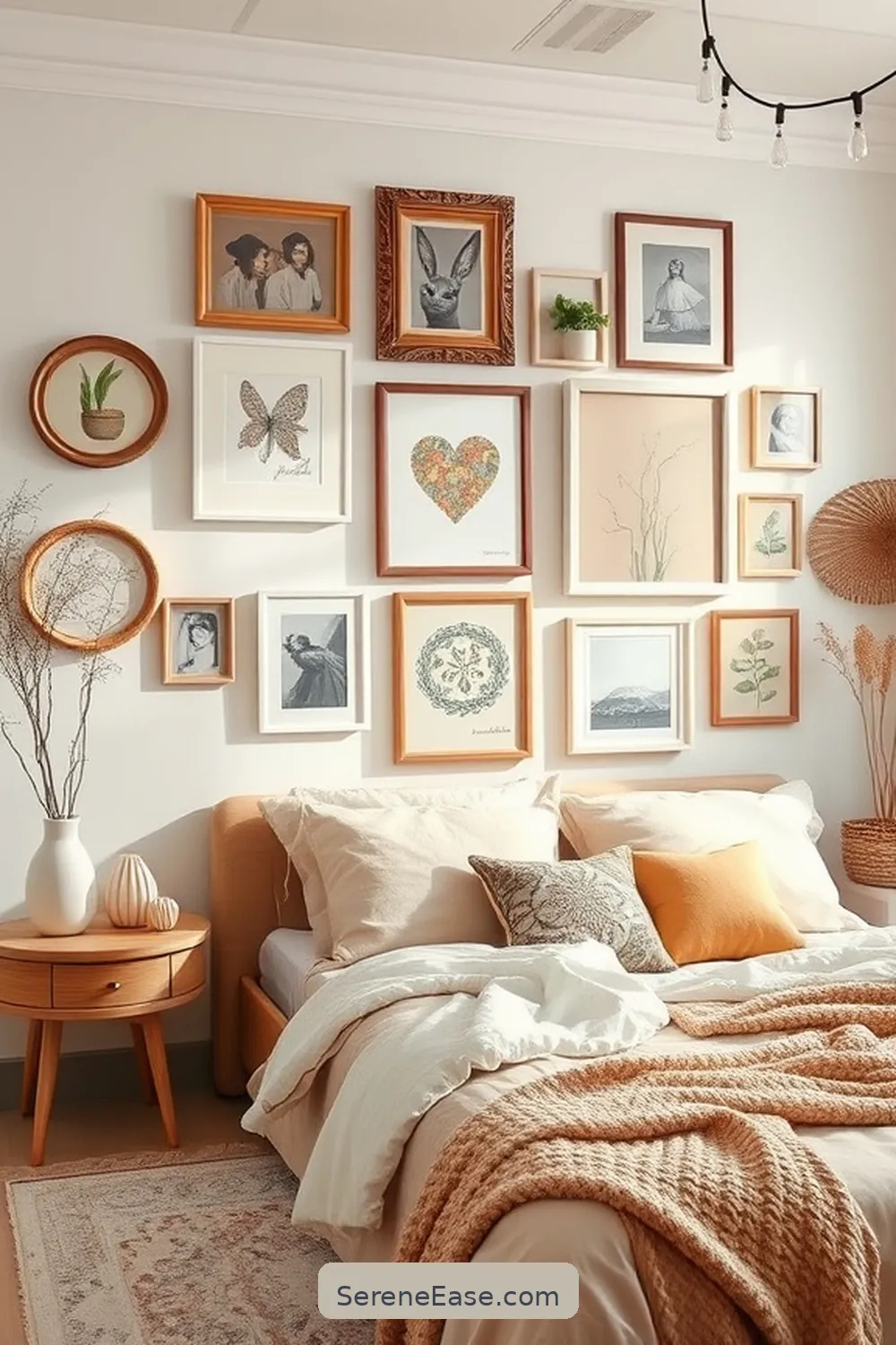 18 Ways to Incorporate Pastels in Bohemian Bedroom Style 11 Create a Pastel Gallery Wall for 18 Ways to Incorporate Pastels in Bohemian Bedroom Style