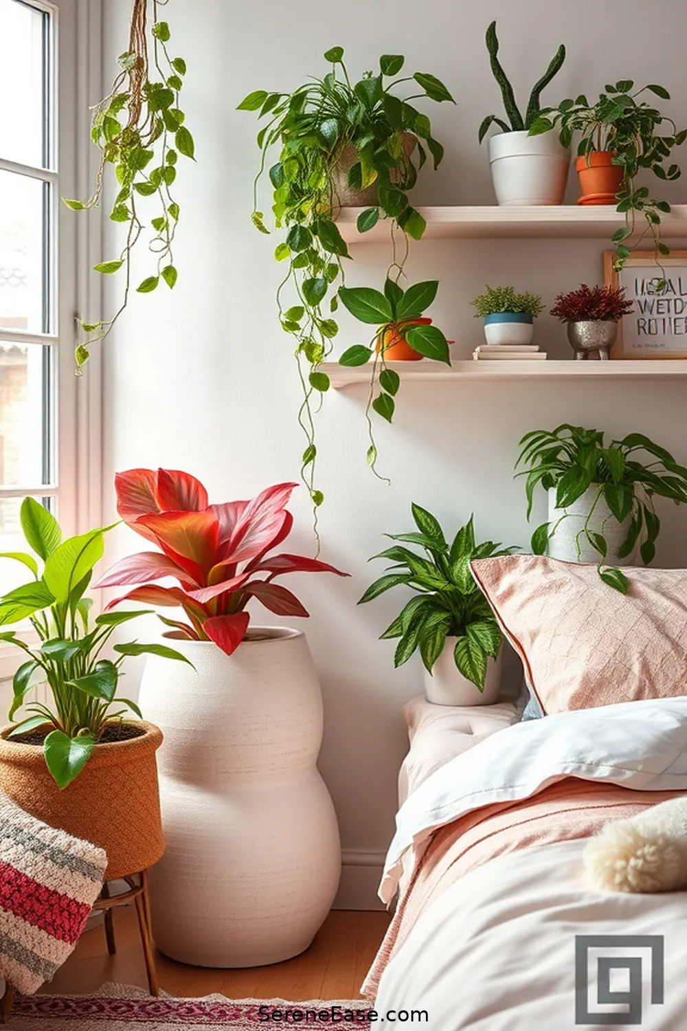 18 Ways to Incorporate Pastels in Bohemian Bedroom Style 15 Incorporate Pastel Plants and Greenery for 18 Ways to Incorporate Pastels in Bohemian Bedroom Style