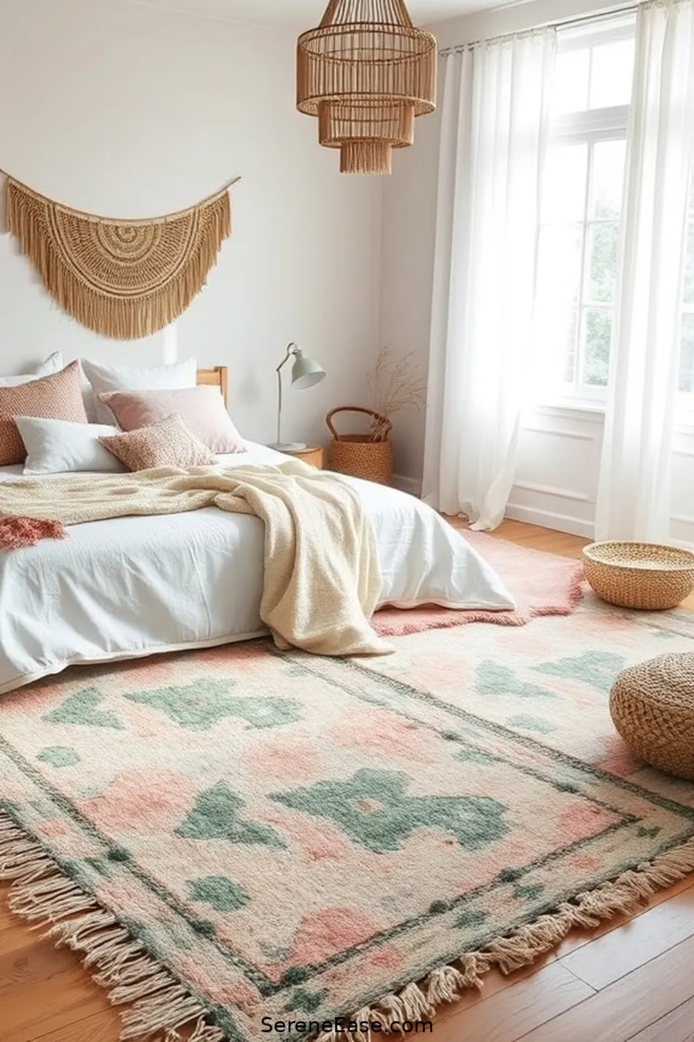 18 Ways to Incorporate Pastels in Bohemian Bedroom Style 4 Soft Pastel Rugs for 18 Ways to Incorporate Pastels in Bohemian Bedroom Style