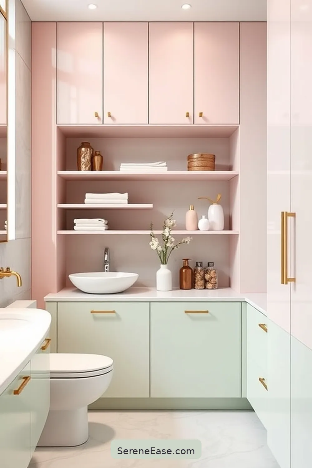 18 Ways to Incorporate Pastels in Your Mid Century Modern Bathroom Style 12 Add Pastel Storage Solutions for 18 Ways to Incorporate Pastels in Your Mid Century Modern Bathroom Style
