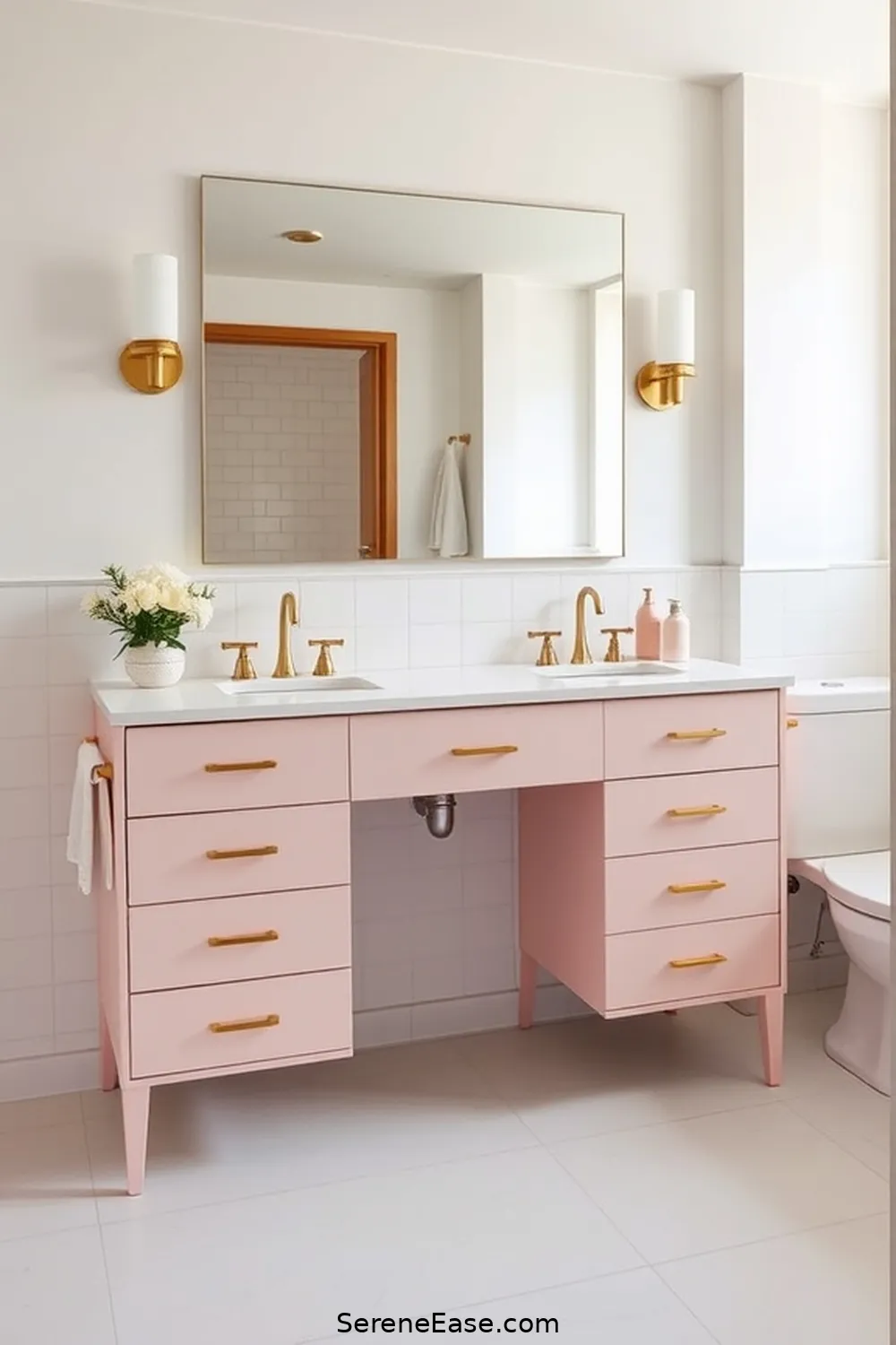 18 Ways to Incorporate Pastels in Your Mid Century Modern Bathroom Style 7 Install a Pastel Vanity for 18 Ways to Incorporate Pastels in Your Mid Century Modern Bathroom Style
