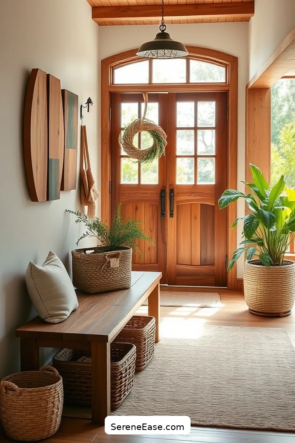 18 Ways to Use Earth Tones in Modern Farmhouse Entryway Style 3 Incorporate Natural Wood Elements for 18 Ways to Use Earth Tones in Modern Farmhouse Entryway Style
