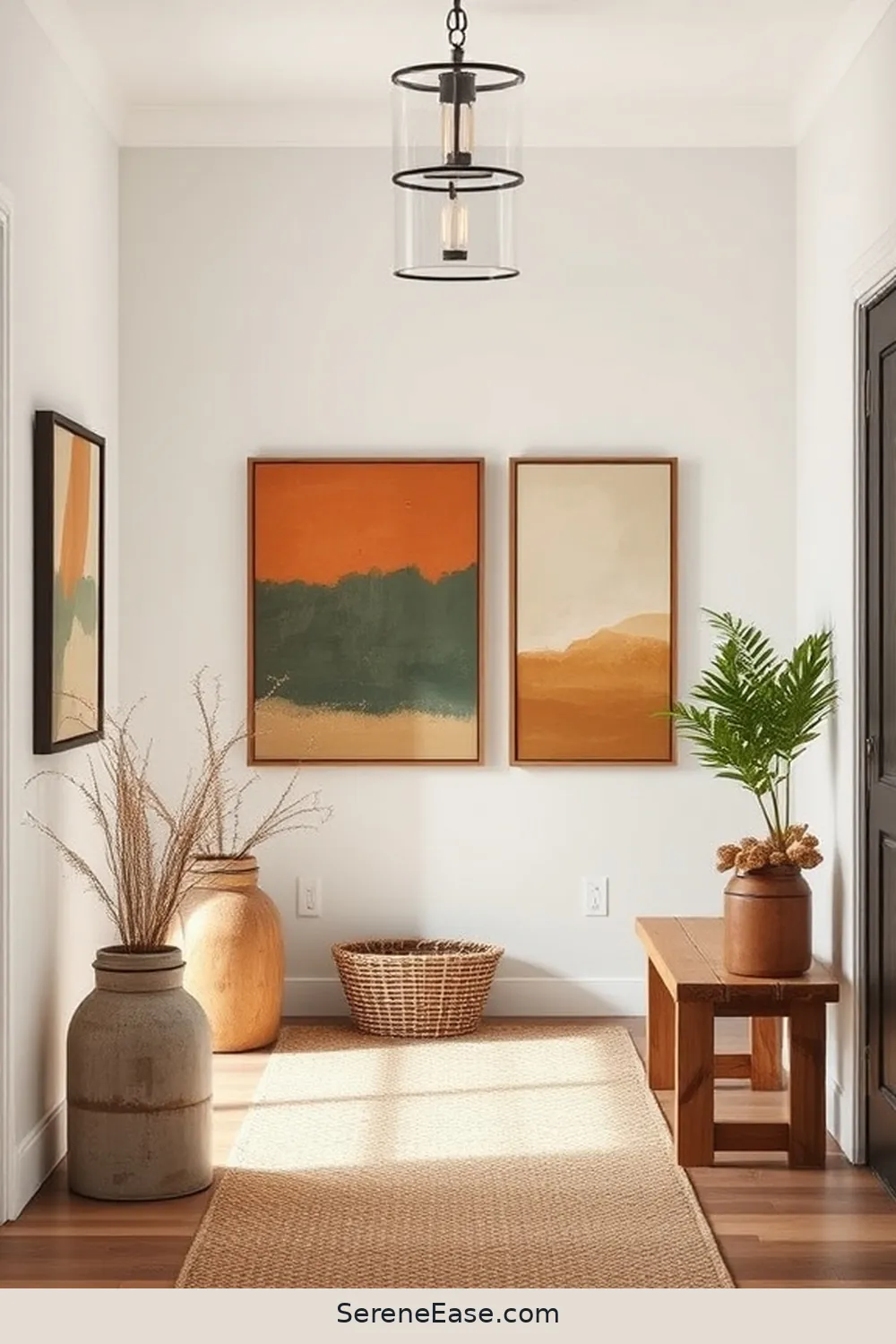 18 Ways to Use Earth Tones in Modern Farmhouse Entryway Style 7 Opt for Earthy Artwork and Prints for 18 Ways to Use Earth Tones in Modern Farmhouse Entryway Style
