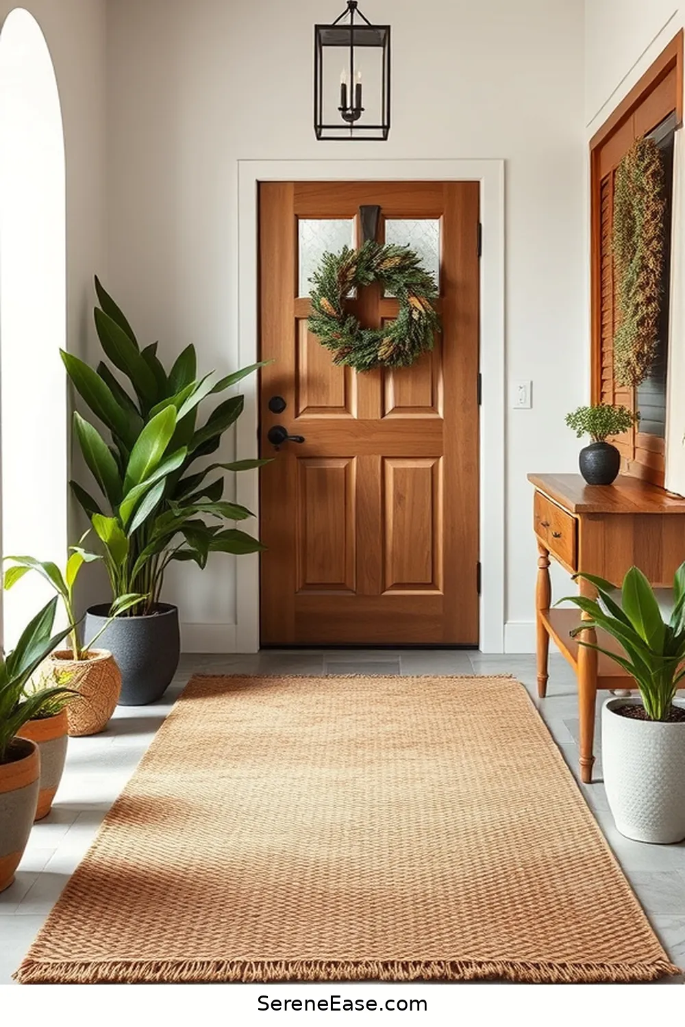 18 Ways to Use Earth Tones in Modern Farmhouse Entryway Style 4 Use Textured Rugs in Earthy Shades for 18 Ways to Use Earth Tones in Modern Farmhouse Entryway Style