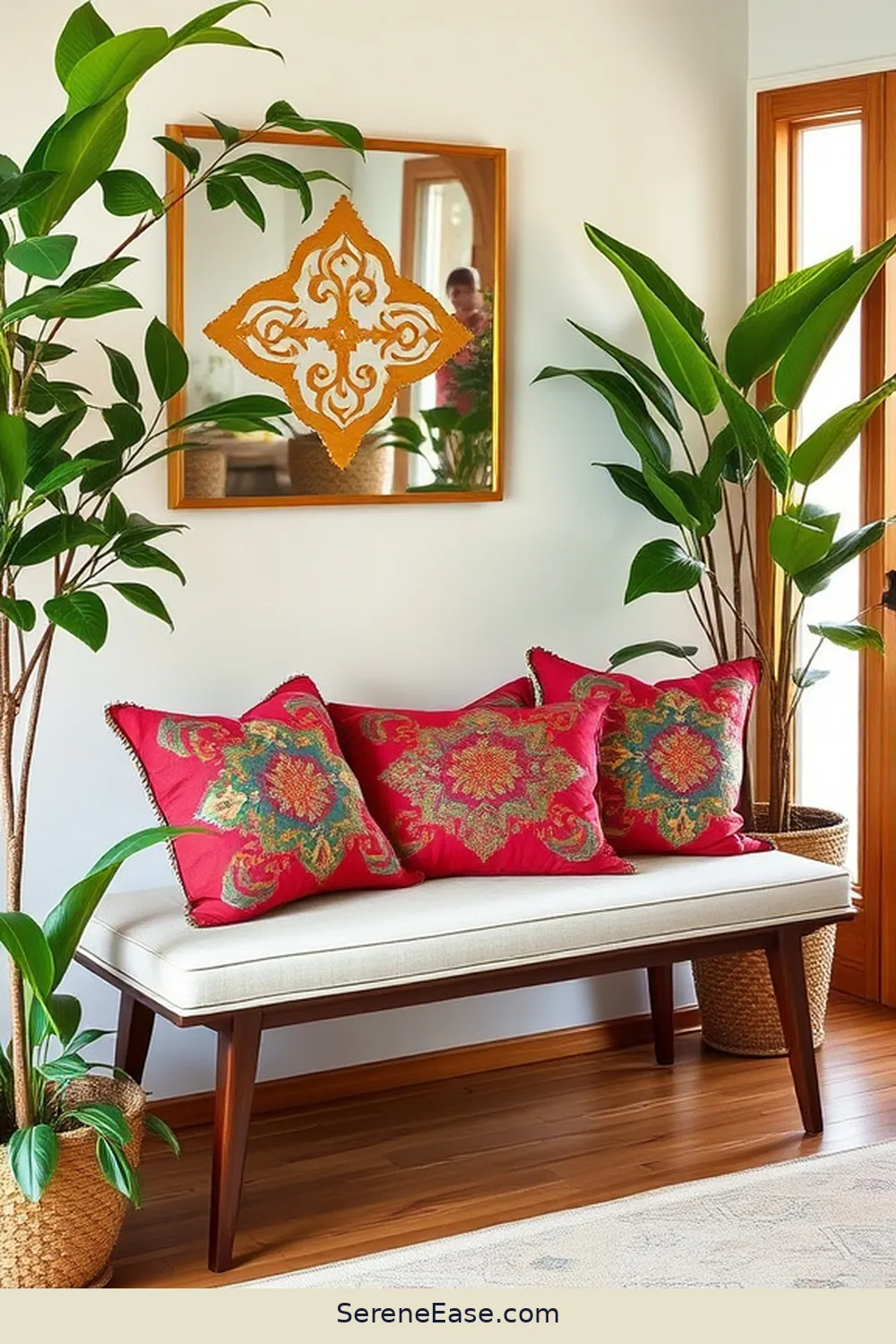 18 Ways to Use Metallic Accents in a Mid-Century Modern Entryway 19 Accent Pillows With Metallic Details for 18 Ways to Use Metallic Accents in a Mid-Century Modern Entryway